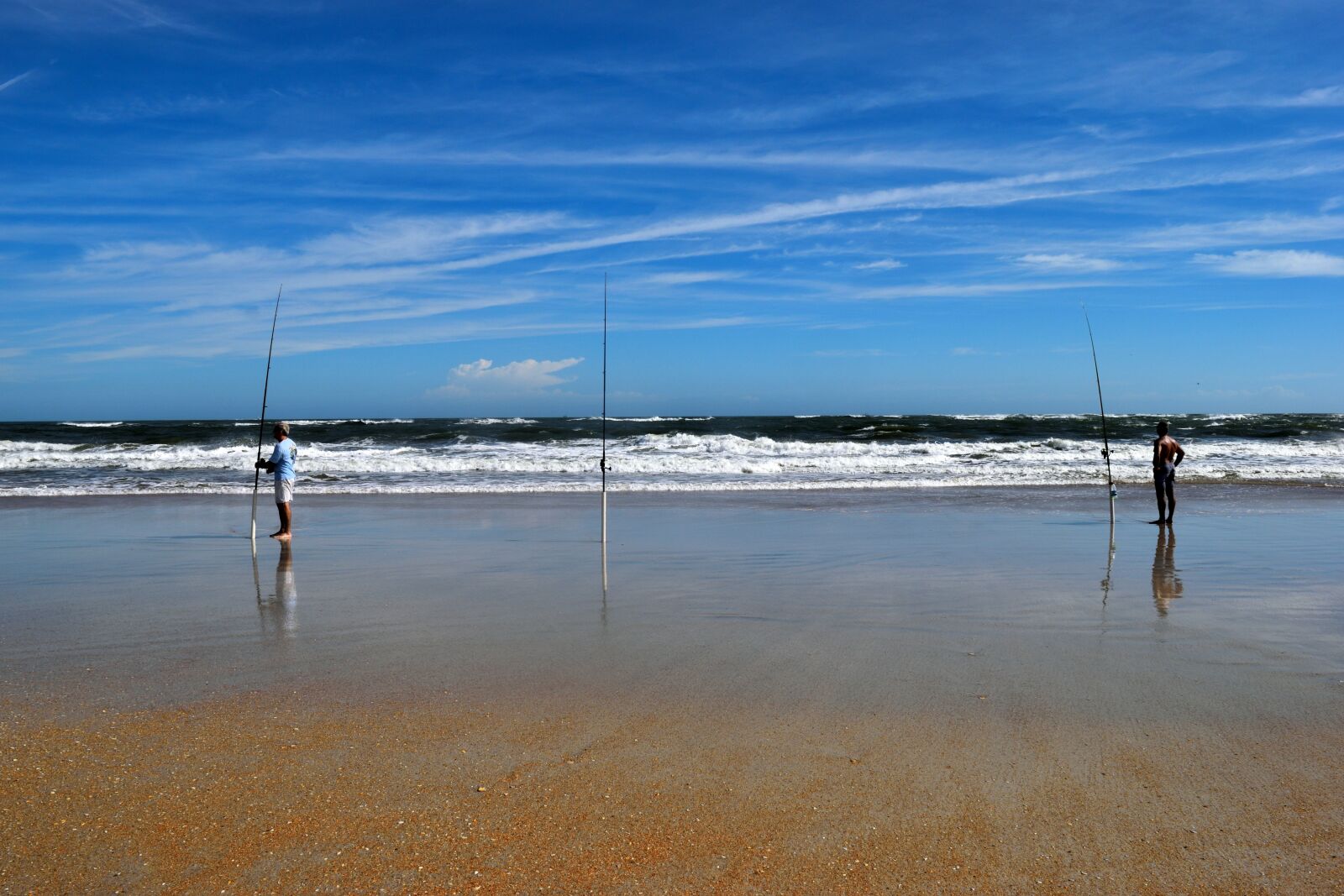 Nikon D3300 sample photo. Surf fishermen, beach, ocean photography