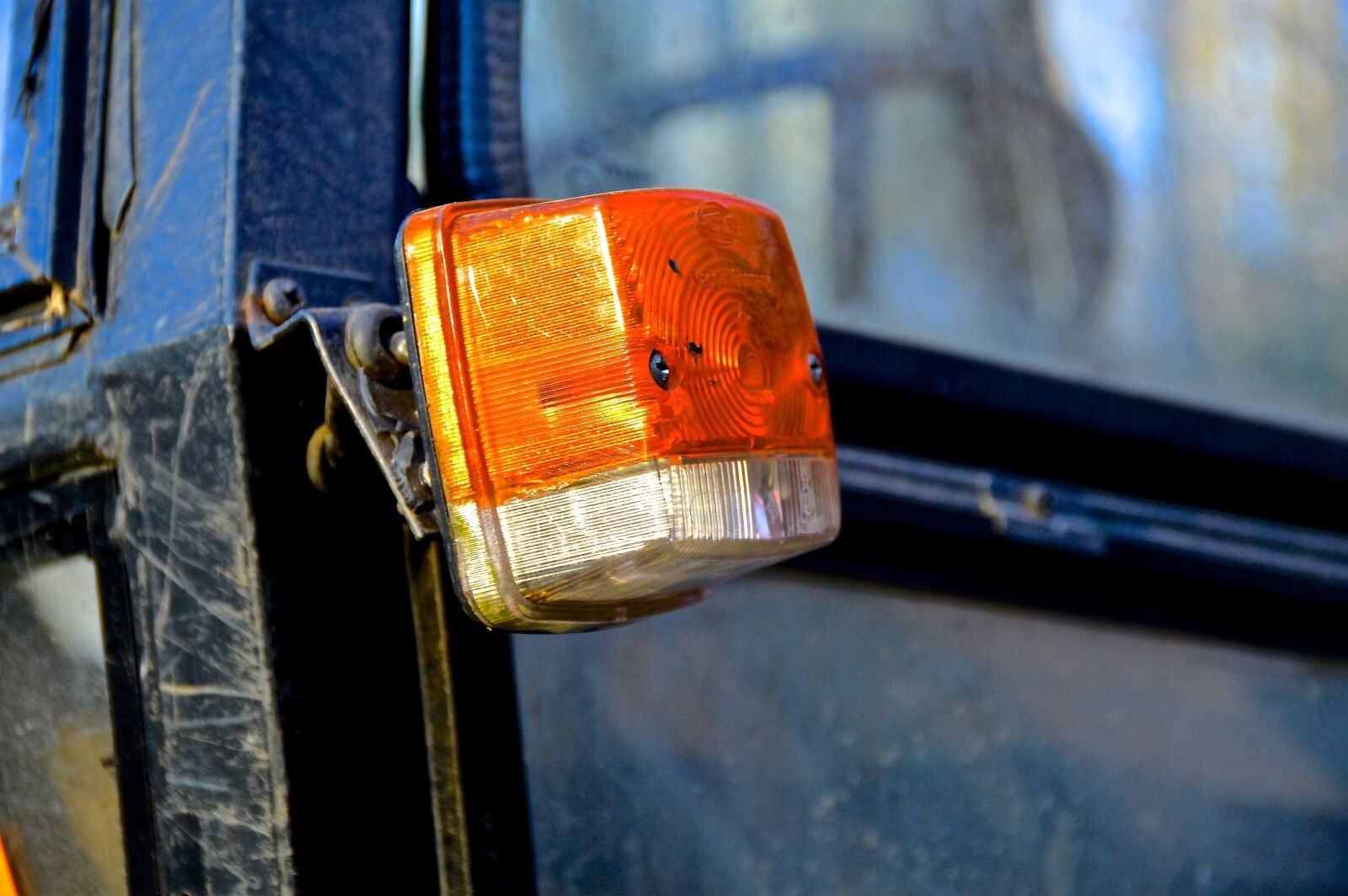 Nikon D3200 sample photo. Wood harvester, blinker, forest photography