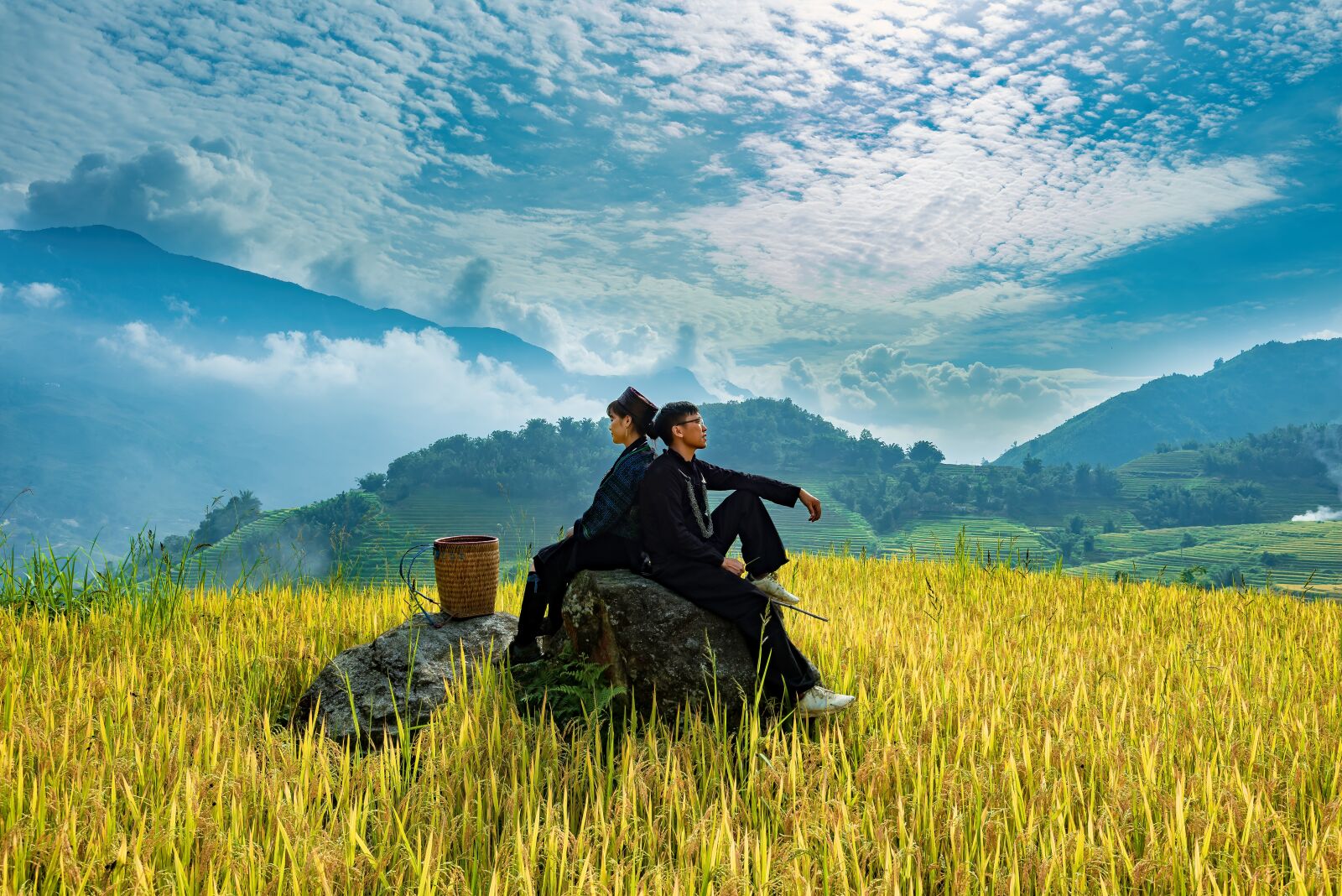Nikon D750 sample photo. Landscape, rice, couple photography