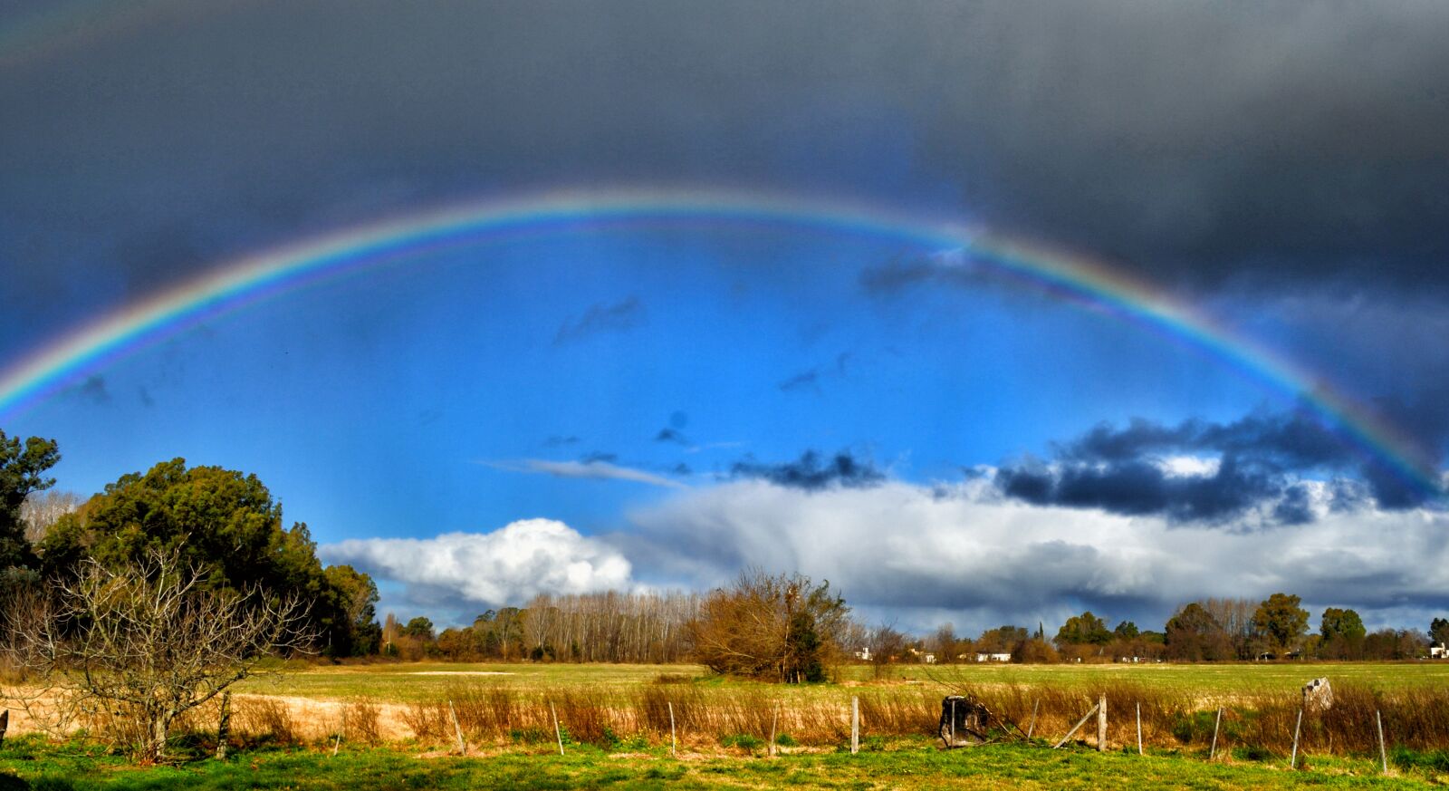 Nikon D5200 sample photo. Rainbow, field, landscape photography