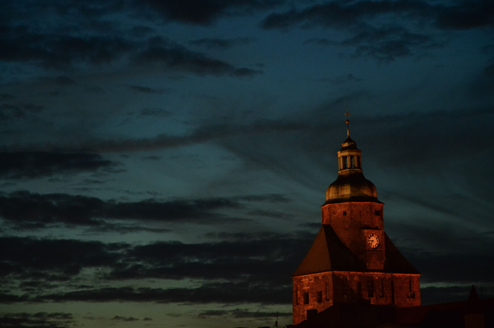 Nikon D3200 sample photo. Church, clouds, gorzow, night photography
