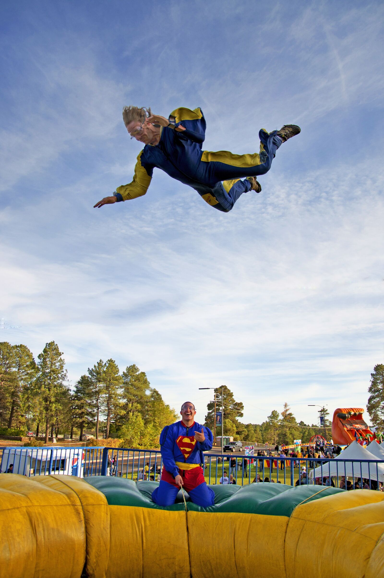 Nikon D90 sample photo. Superman, ride, amusement park photography