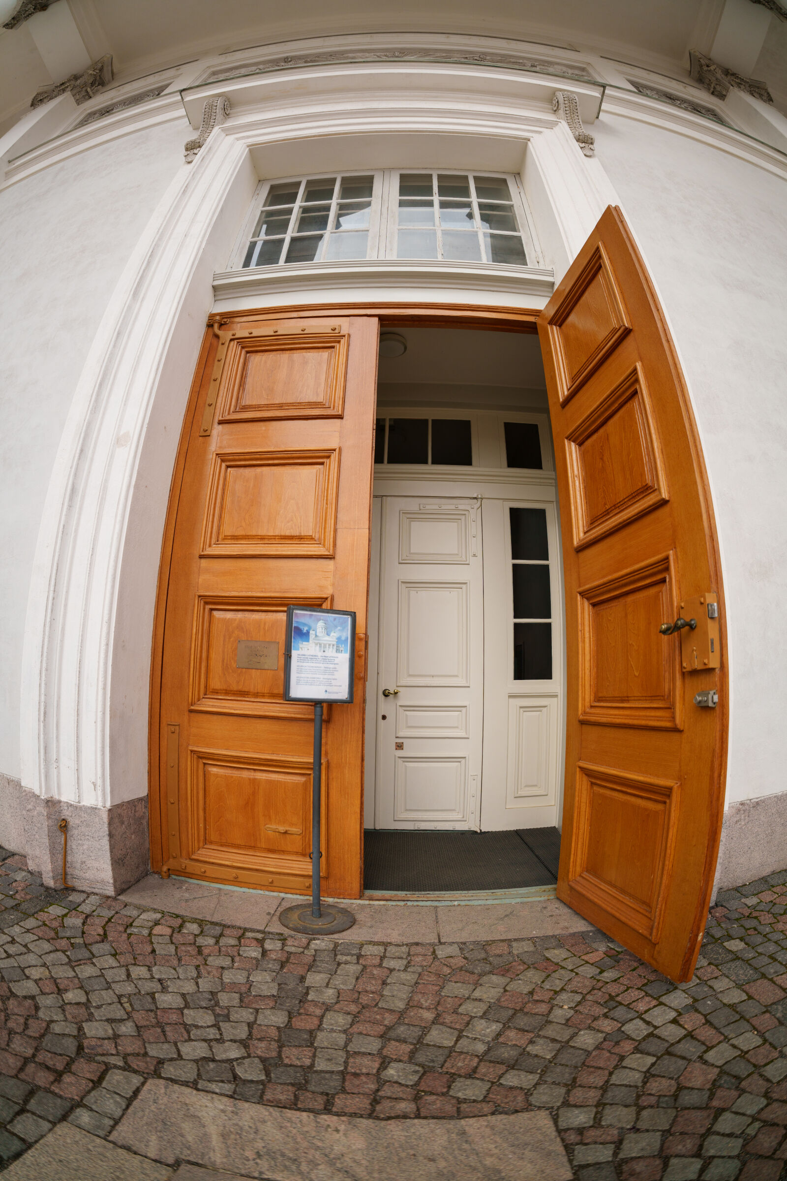 Sony a7R V sample photo. Doorway to church photography