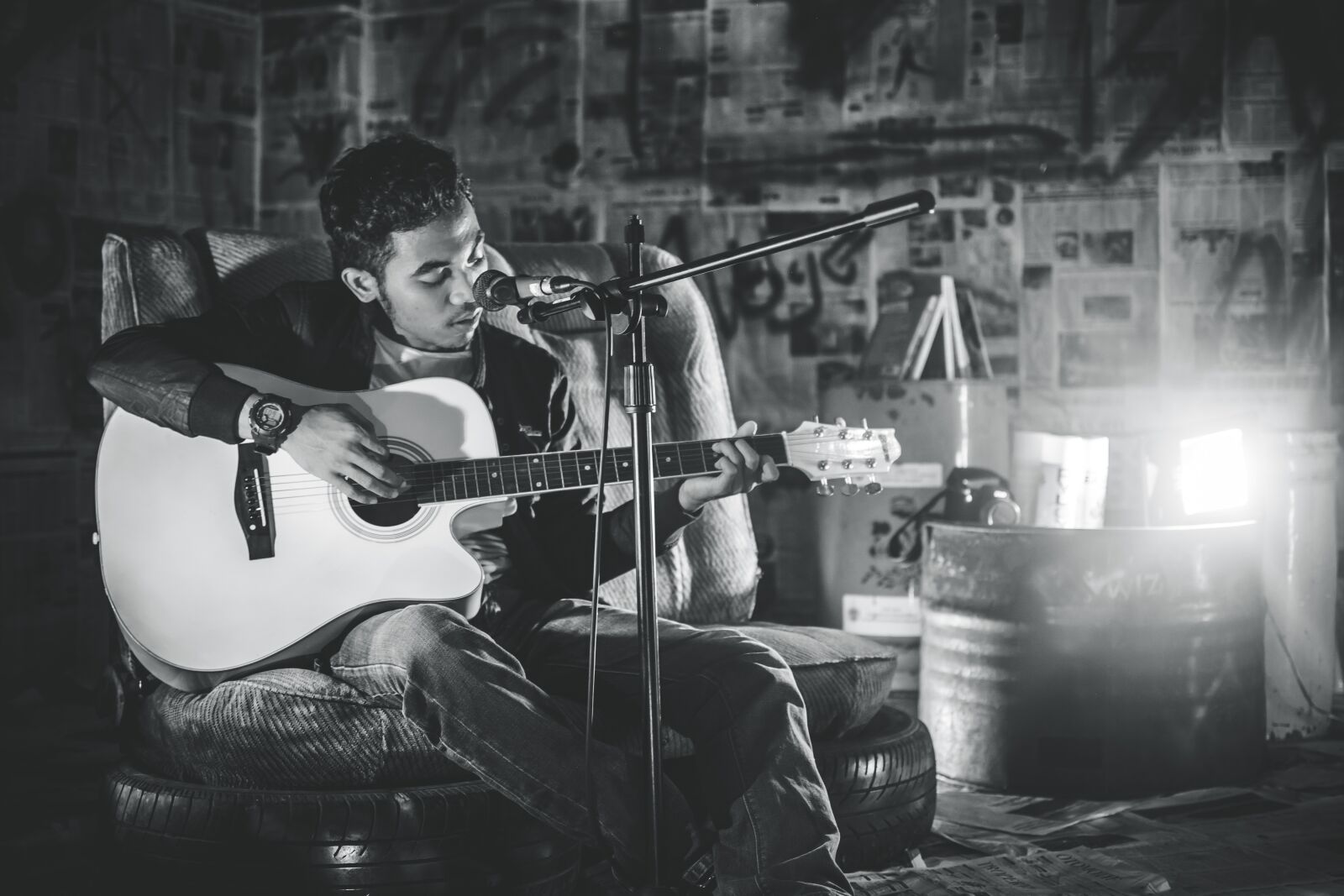 Nikon D5200 sample photo. Guitar, man, music photography