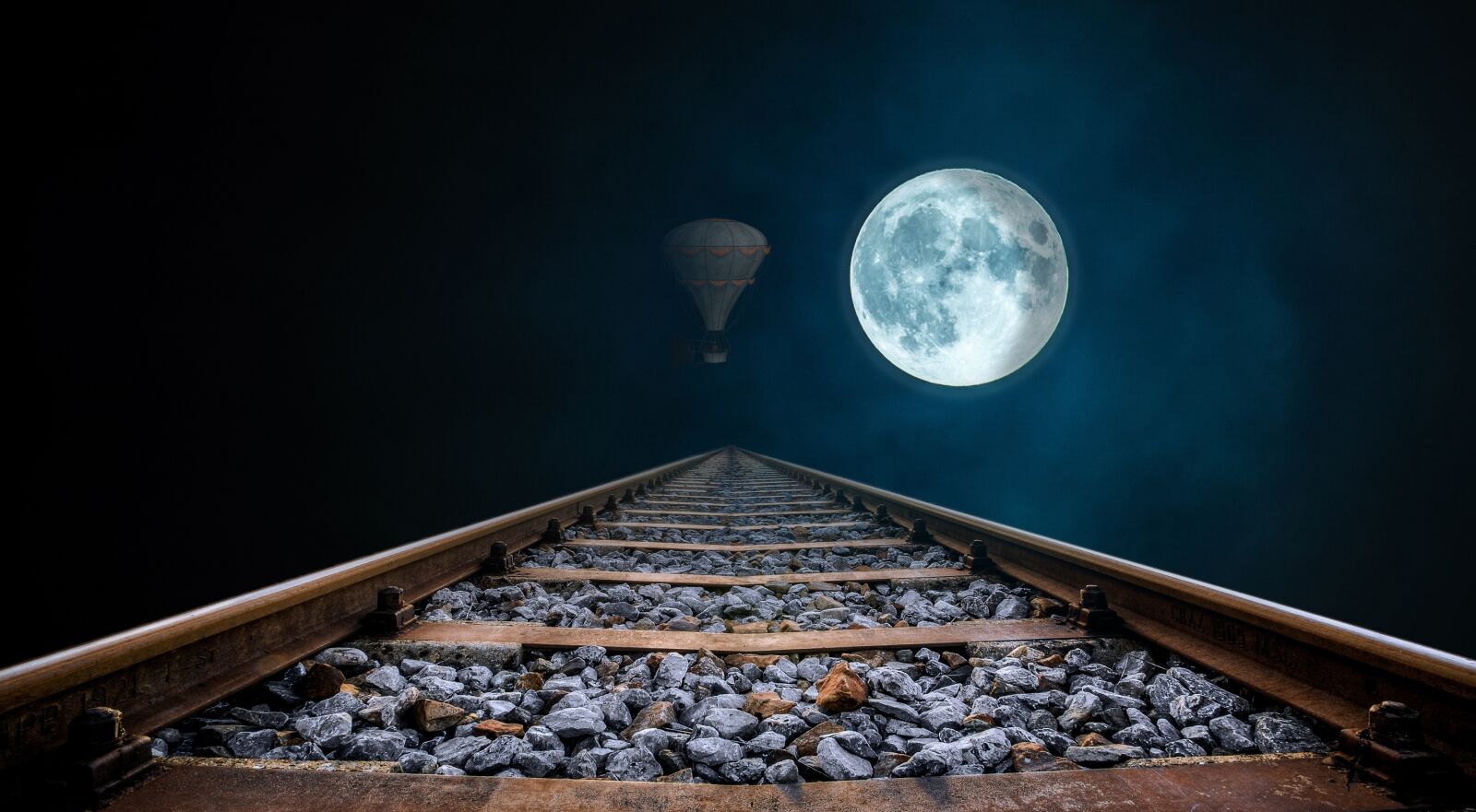 Canon EOS 70D sample photo. Full moon, gleise, night photography