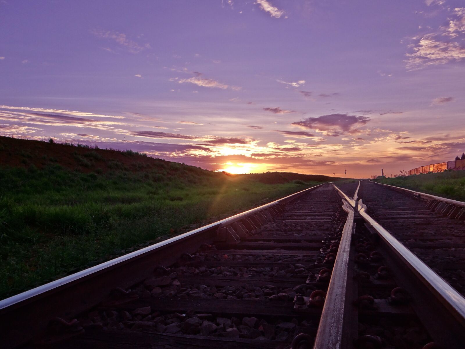 Sony DSC-HX200V sample photo. Train line, sky, sunset photography