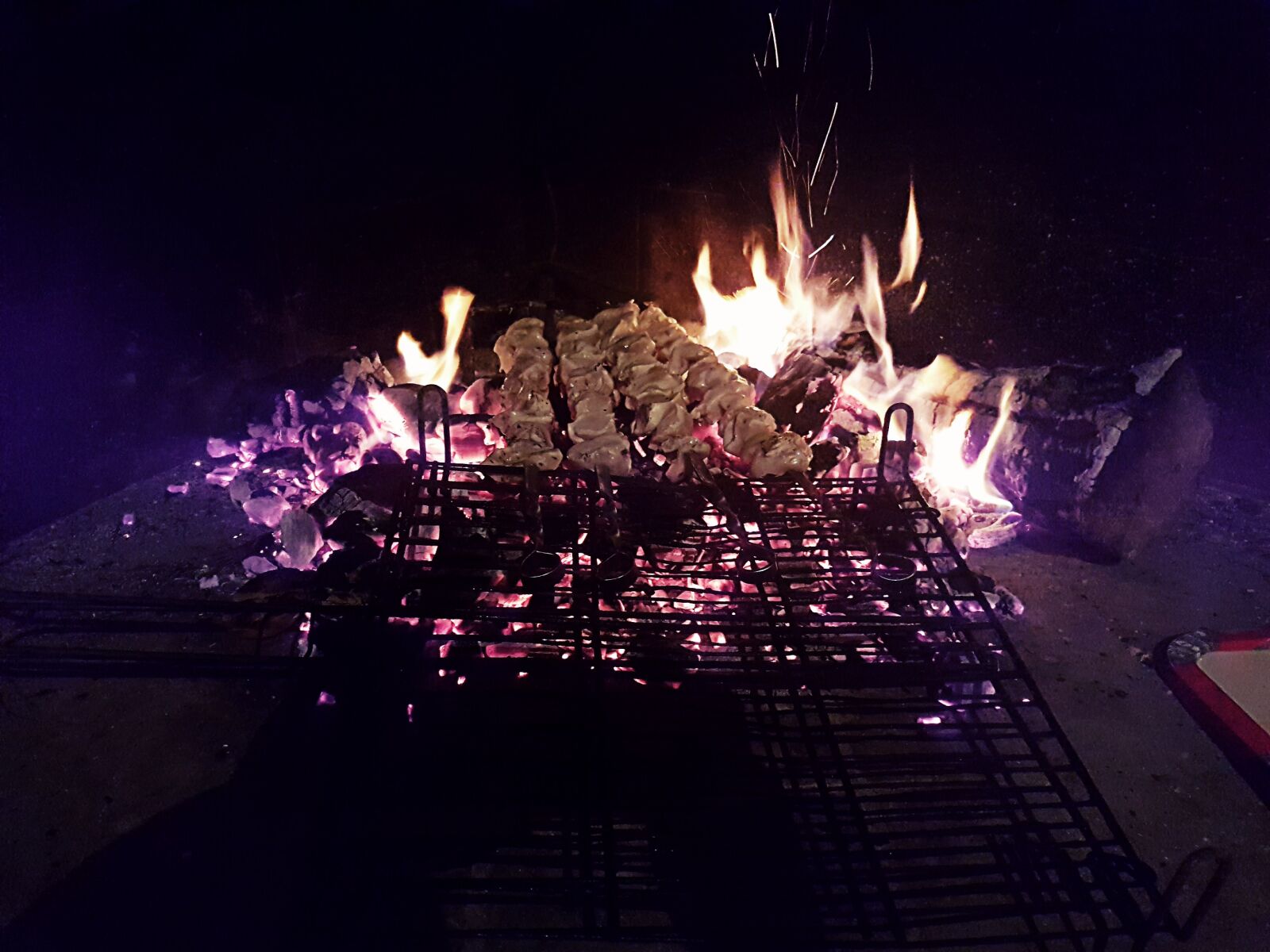 Samsung Galaxy S7 Edge sample photo. Barbecue, chicken, fire photography