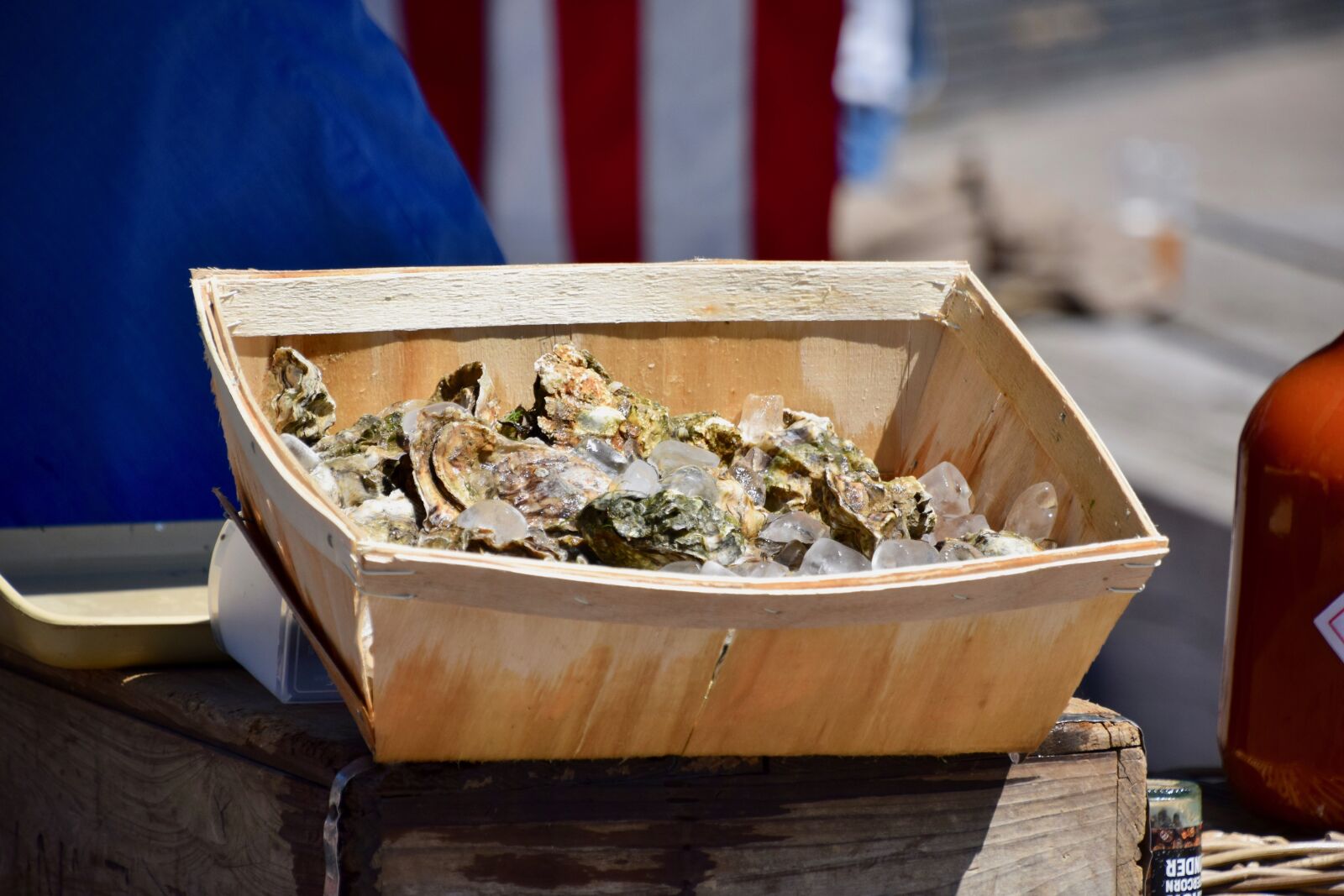 Nikon D3300 sample photo. Clams, display table, food photography