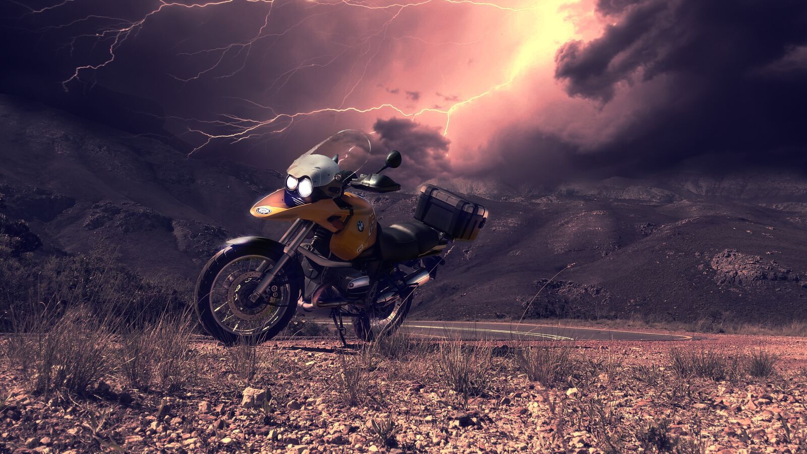 Samsung Galaxy S4 sample photo. Motorcycle, storm, weather photography