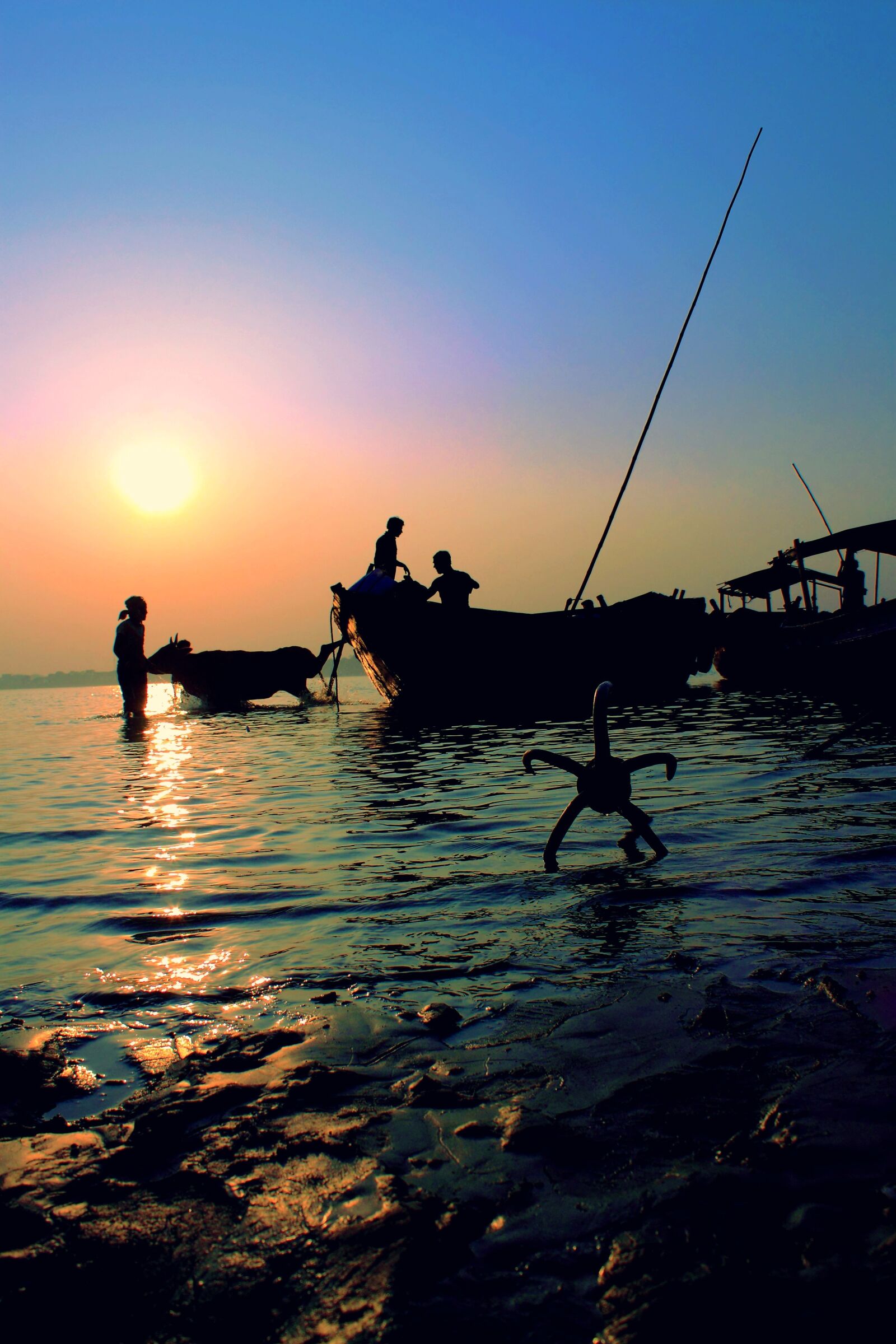 Canon EOS 500D (EOS Rebel T1i / EOS Kiss X3) sample photo. Sunset, river, bengal photography