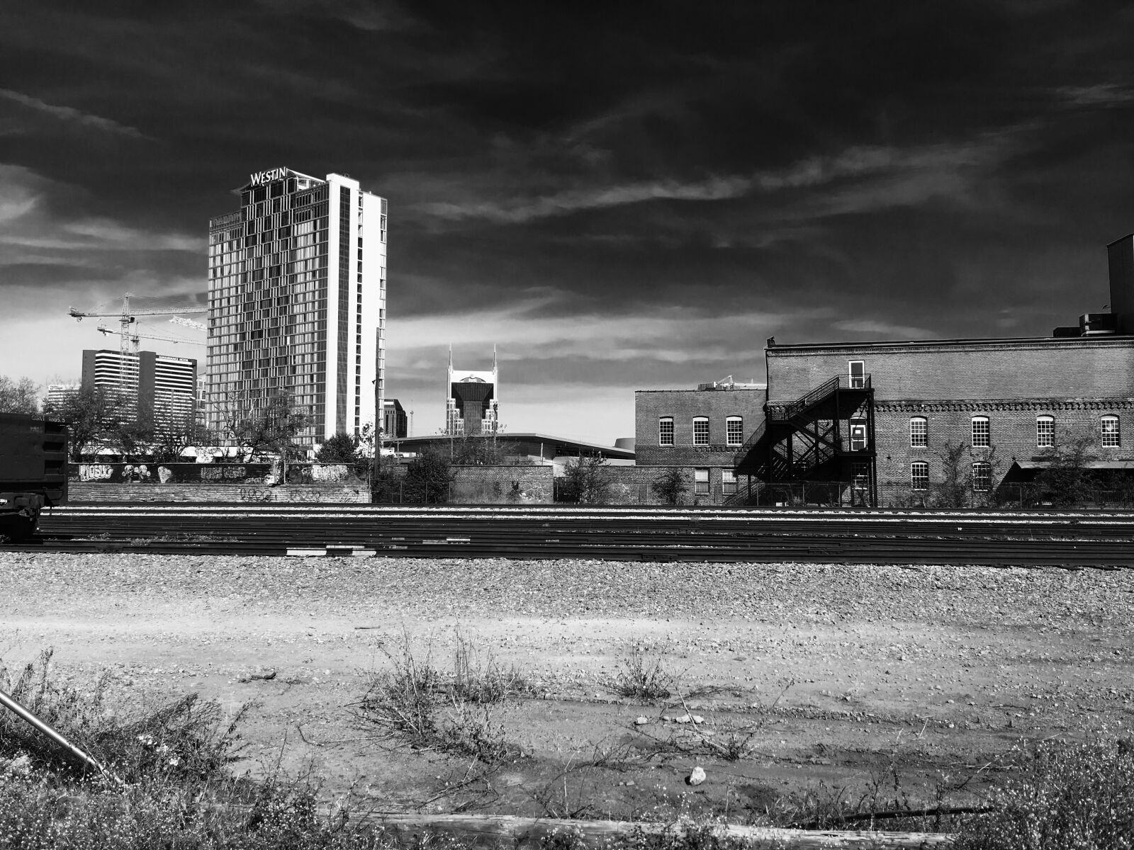 Apple iPhone 6s Plus sample photo. Nashville train, black white photography