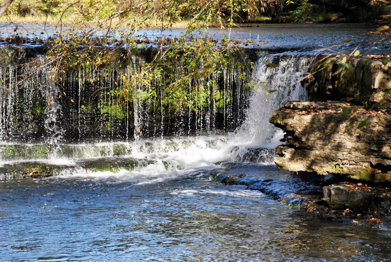 Nikon D3000 sample photo. Stream, waterfall, park photography