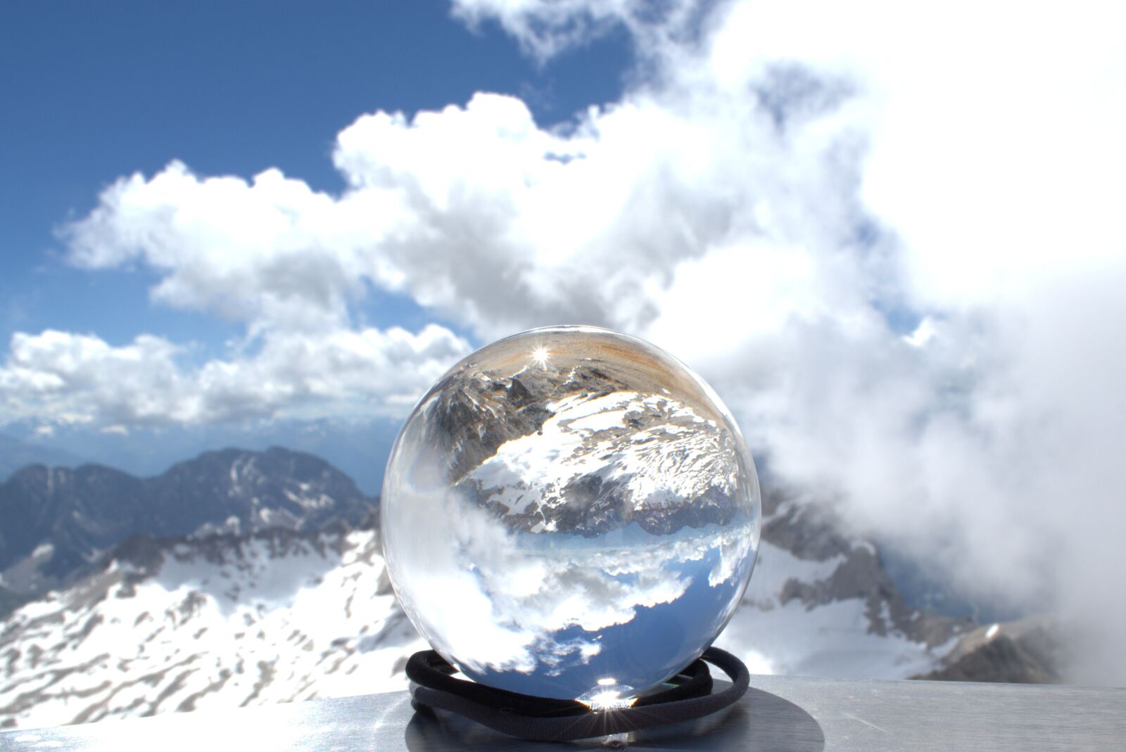 Nikon D5200 sample photo. Zugspitze, globe image, glass photography