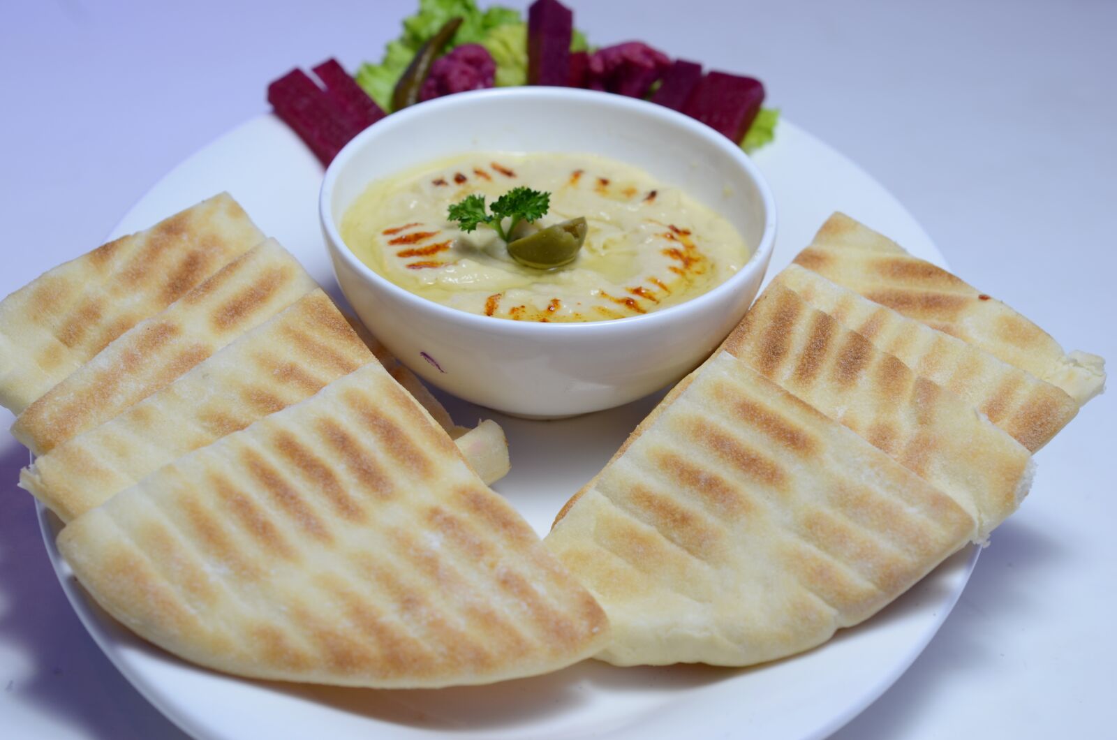 Nikon D7000 sample photo. Pita bread hamas, food photography