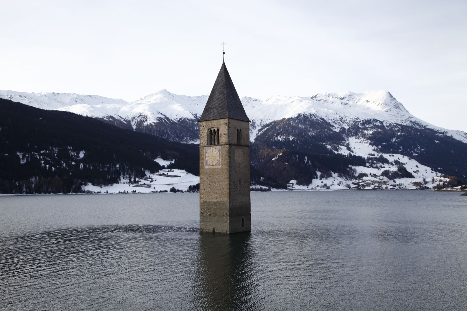 Canon EOS 5D Mark II sample photo. Lake, campanile, church photography