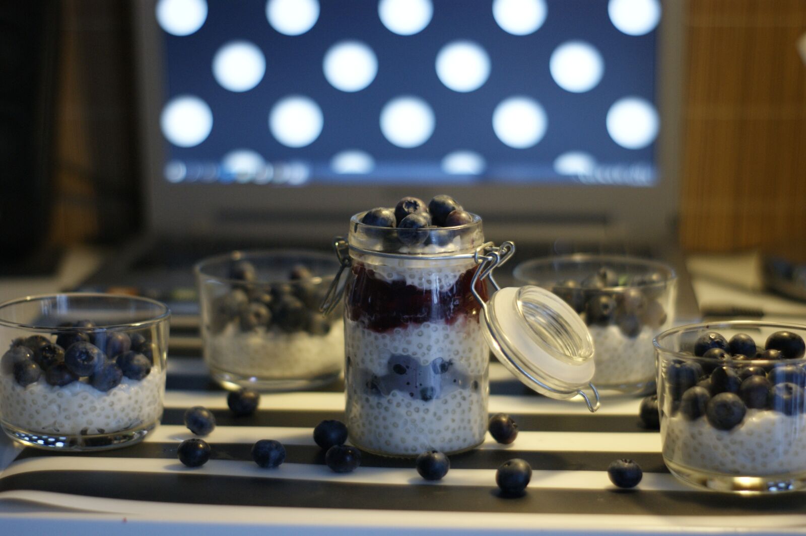 Sony Alpha DSLR-A290 sample photo. Tapioca, blueberry, blackberry photography