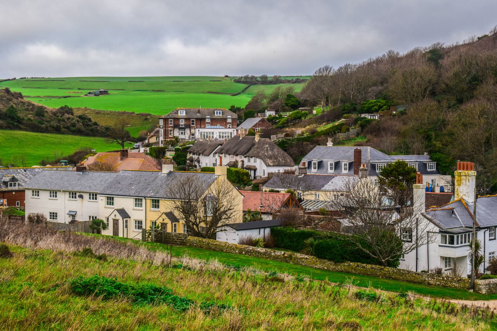 Nikon D3300 sample photo. Lulworth cove, village, architecture photography