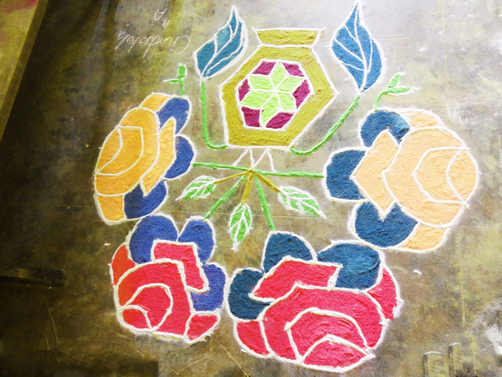 Sony Cyber-shot DSC-HX9V sample photo. Designs, filled, with, rangoli photography