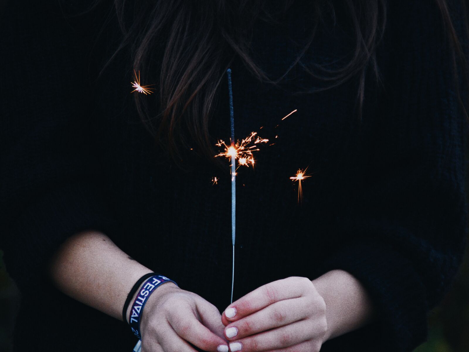 Nikon D5200 sample photo. Dark, firecracker, hands photography