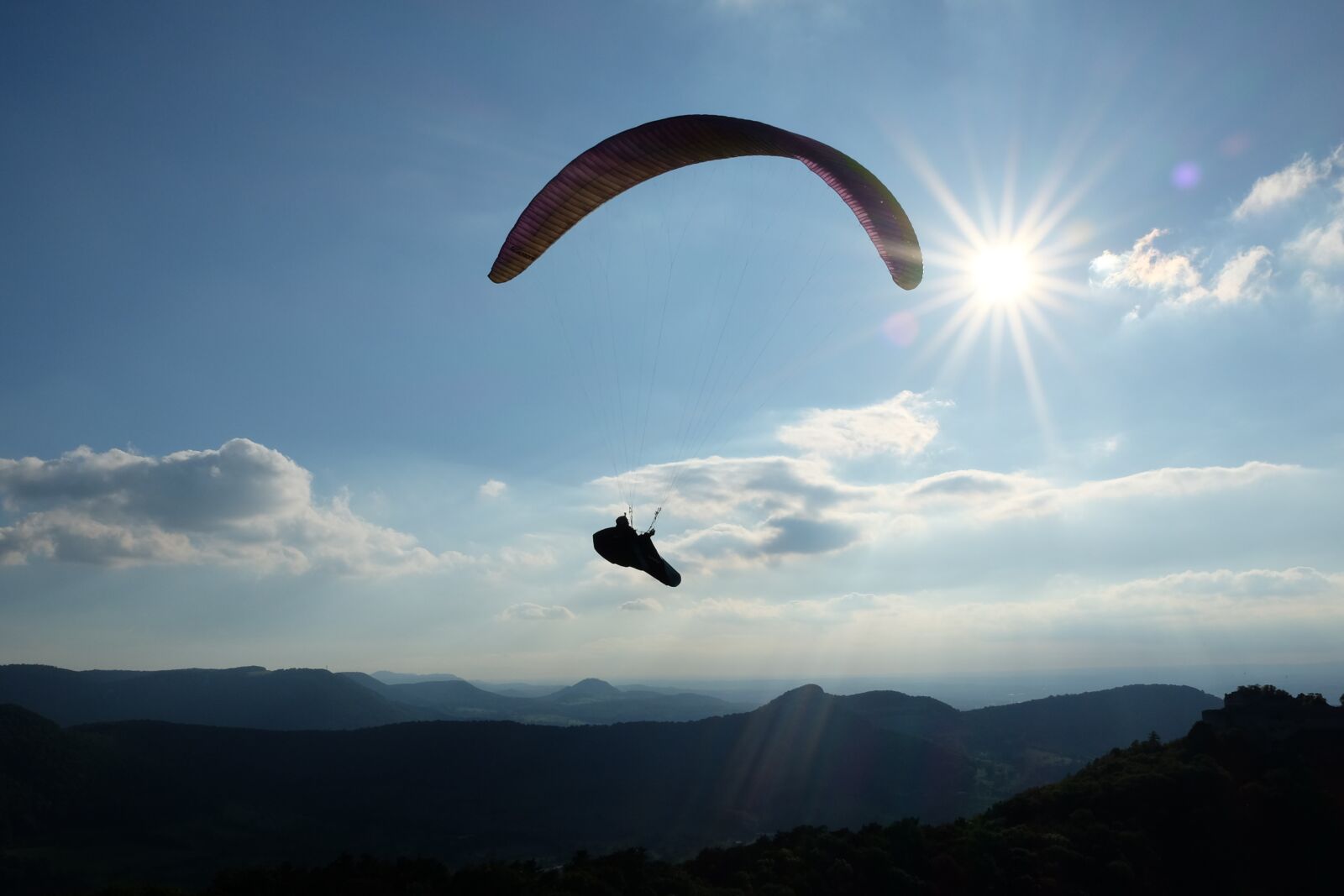 Fujifilm X70 sample photo. Paragliding, mountains, sky photography