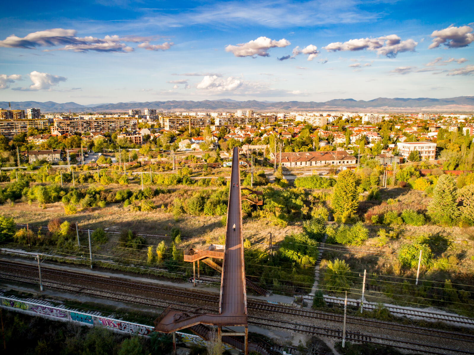DJI FC6310 sample photo. Apartment, buildings, autumn, blue photography