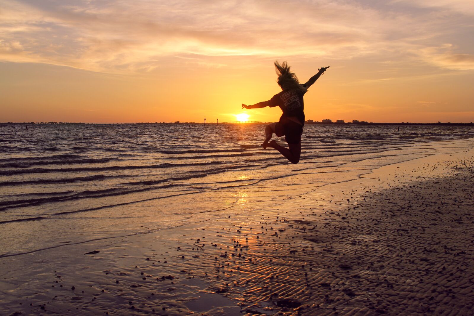 Canon EOS 60D + Canon EF 24-105mm F4L IS USM sample photo. Beach, jump, silhouette photography