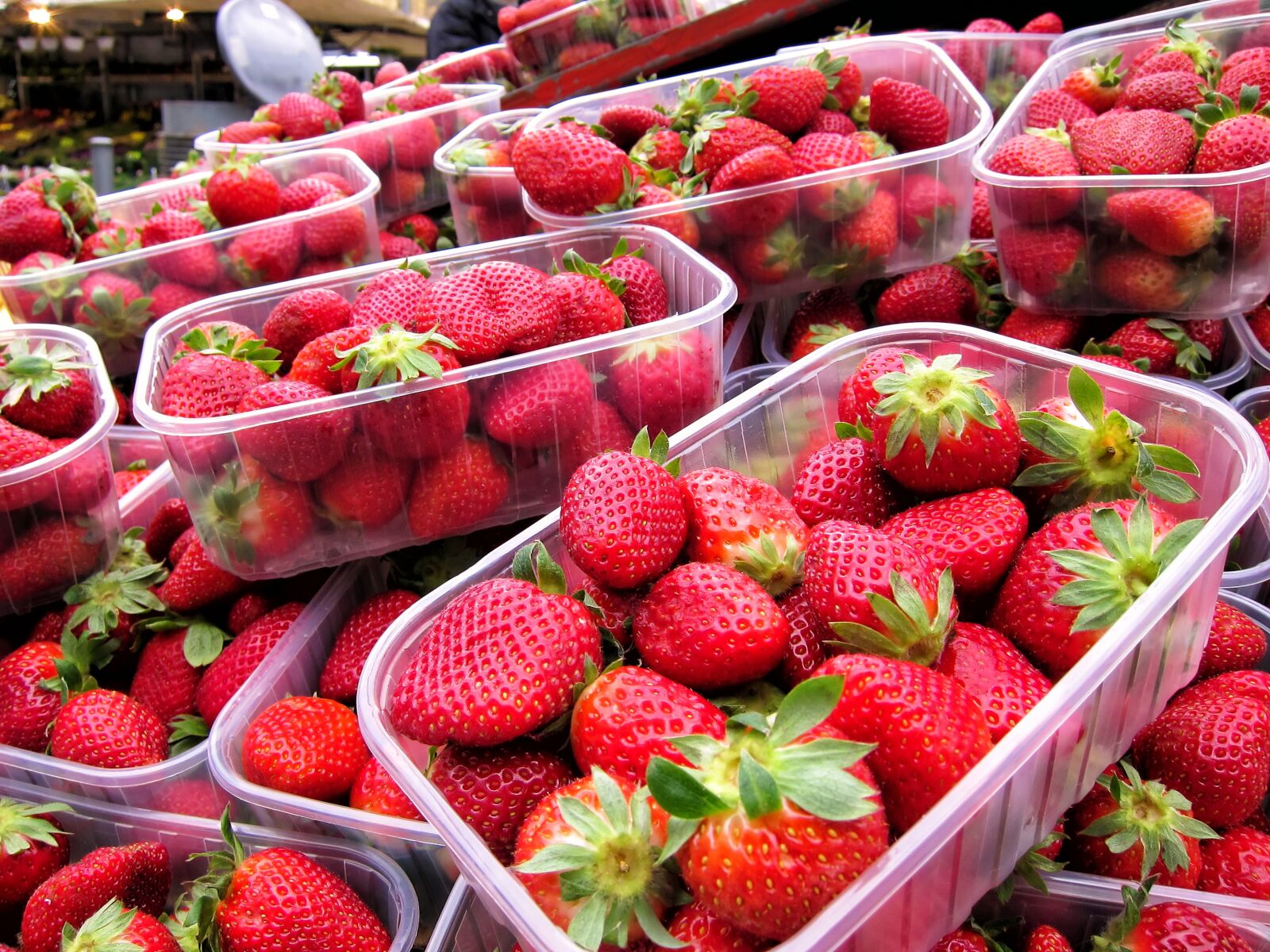 Canon PowerShot S90 sample photo. Strawberries, fresh, market photography