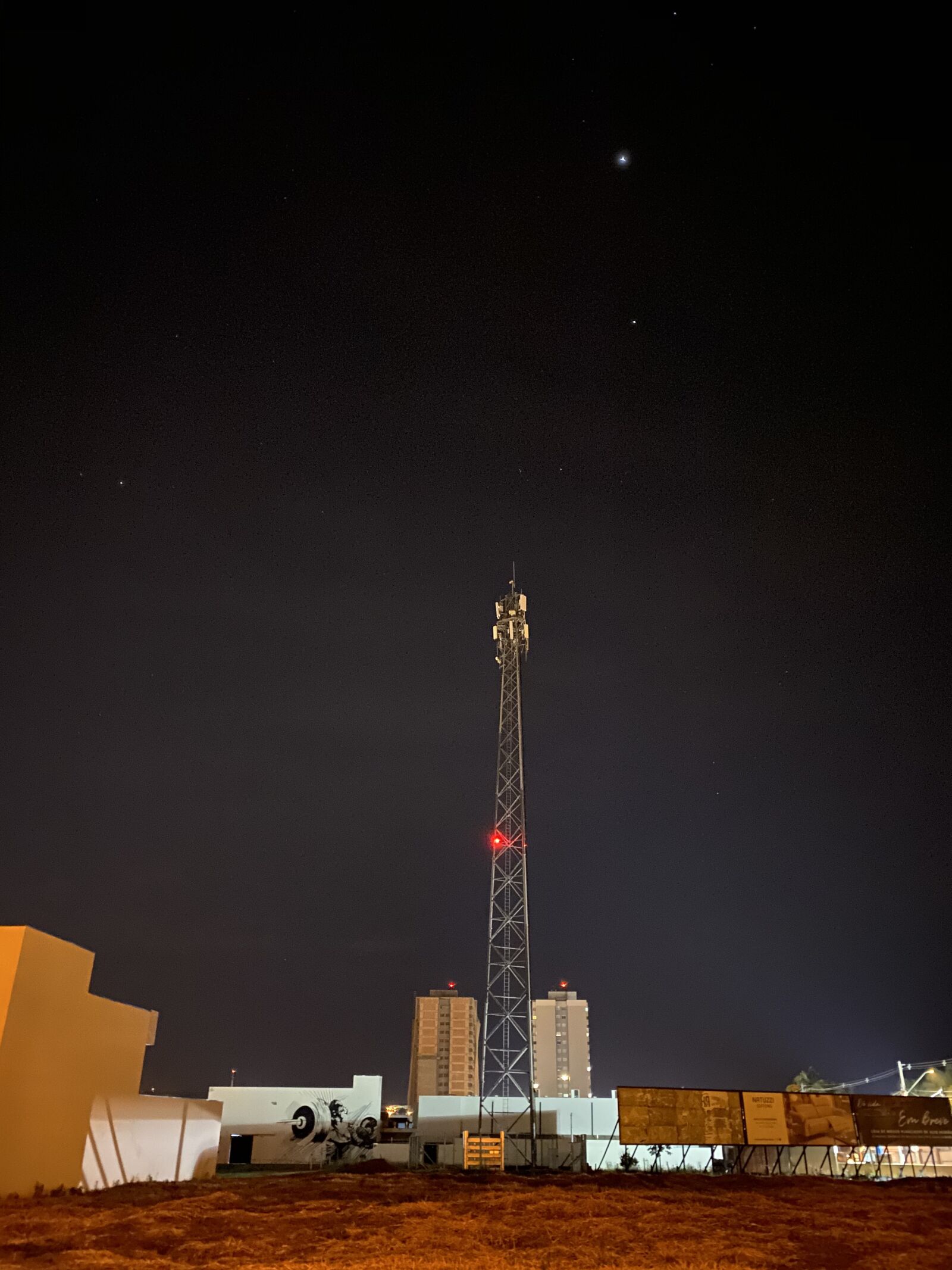 Apple iPhone 11 Pro Max sample photo. Bauru, night, tower photography