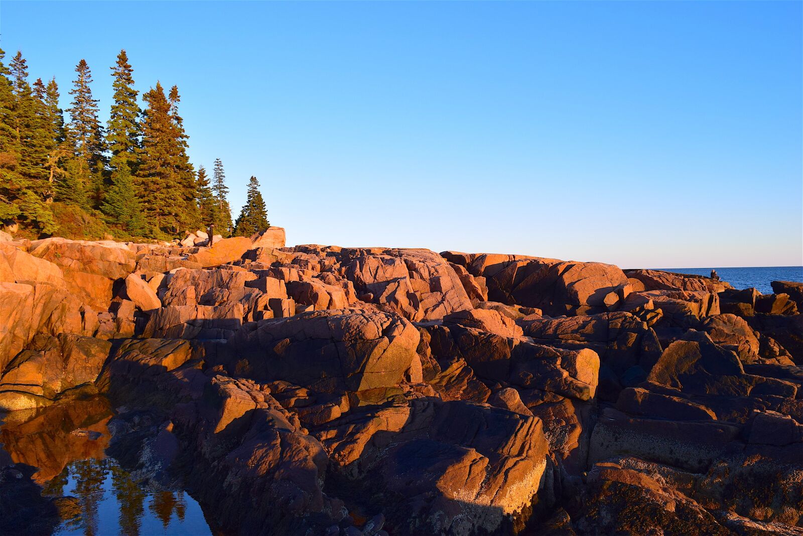 Nikon D3300 sample photo. Sunset, trees, rocks photography