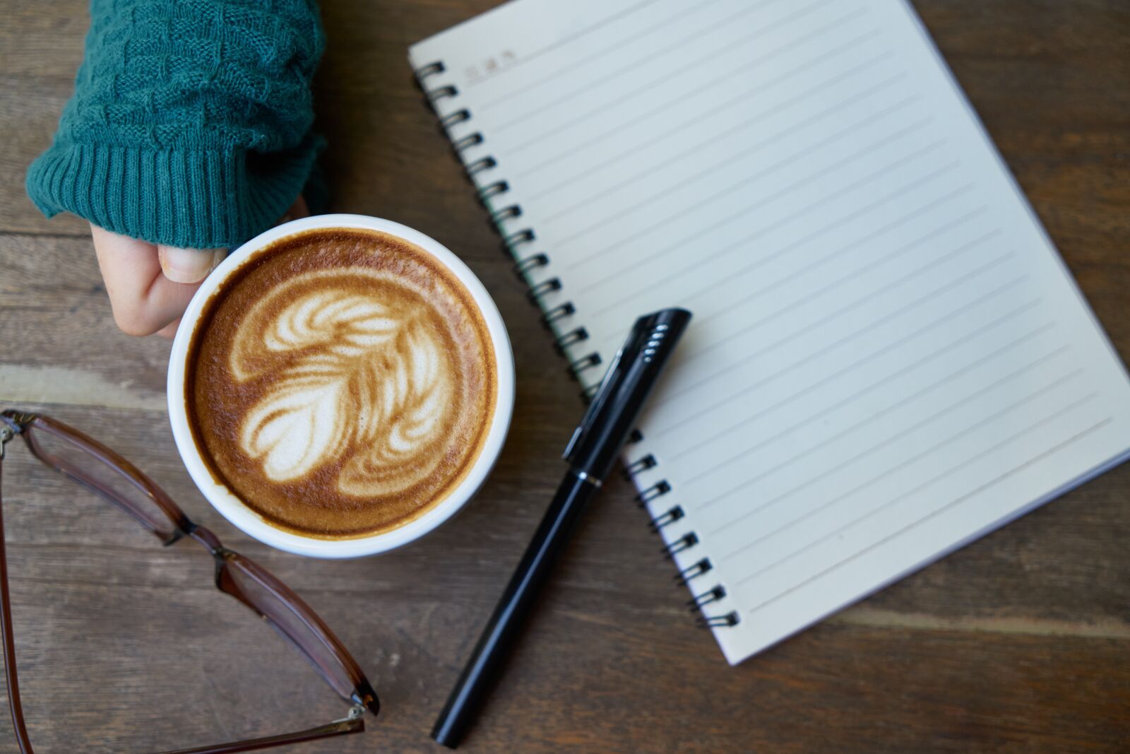 Sony a7R II sample photo. Coffee, caffeine, notebook photography