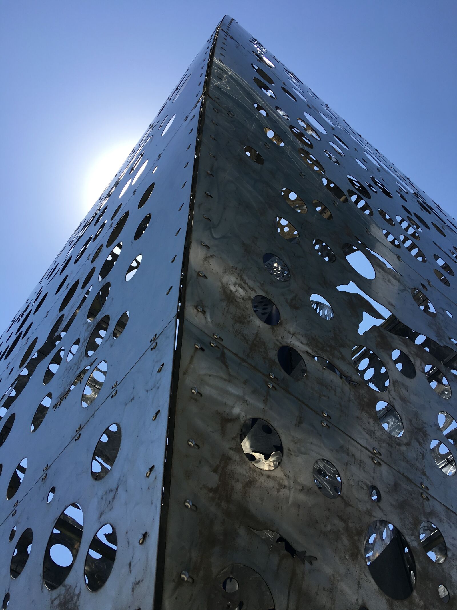 Apple iPhone 6s Plus sample photo. Sculpture, metal, blue photography