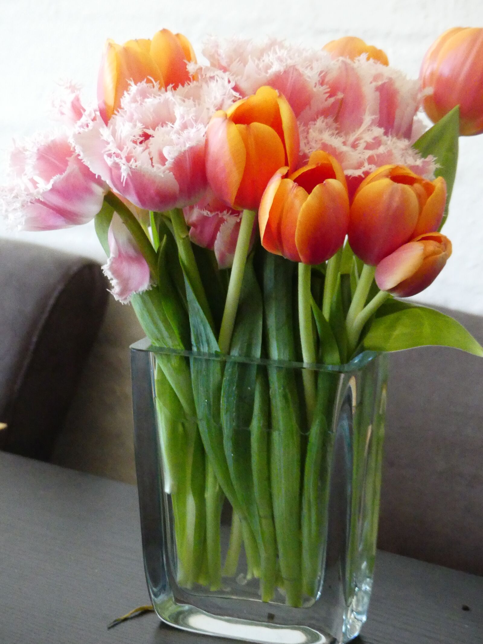 Panasonic Lumix DMC-FZ300 sample photo. Tulips, flower vase, vase photography