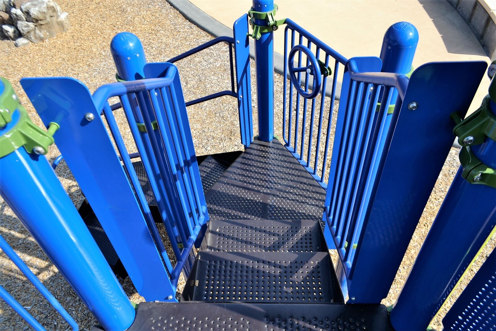 Nikon D3100 sample photo. Playground steps, blue stairs photography