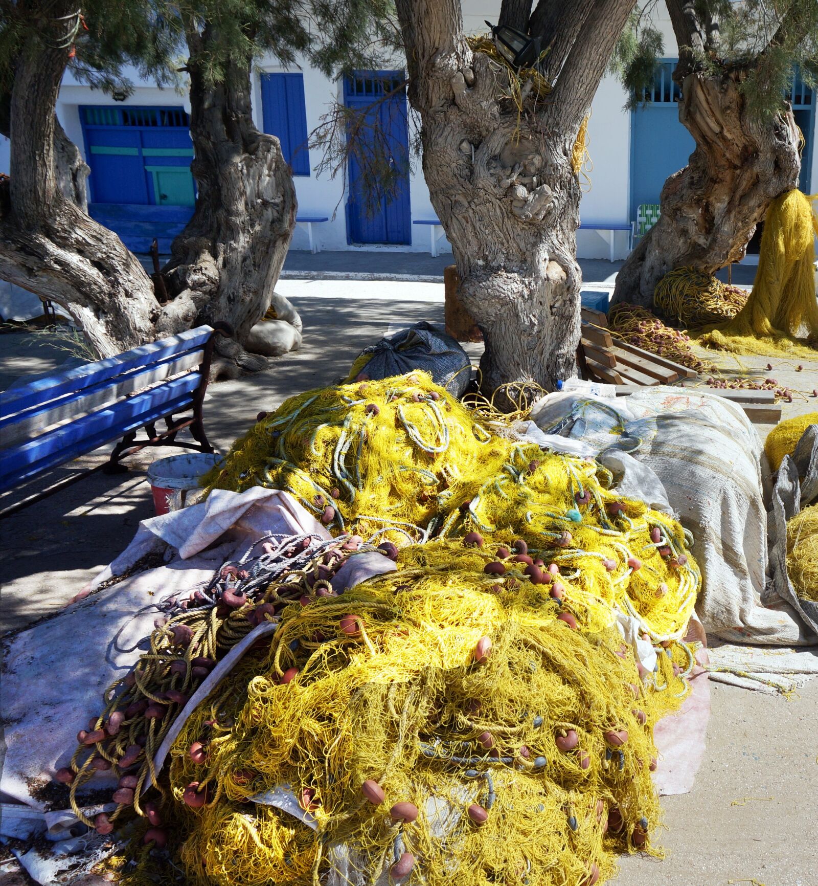 Sony Alpha NEX-5T sample photo. Greece, milos, fishing nets photography