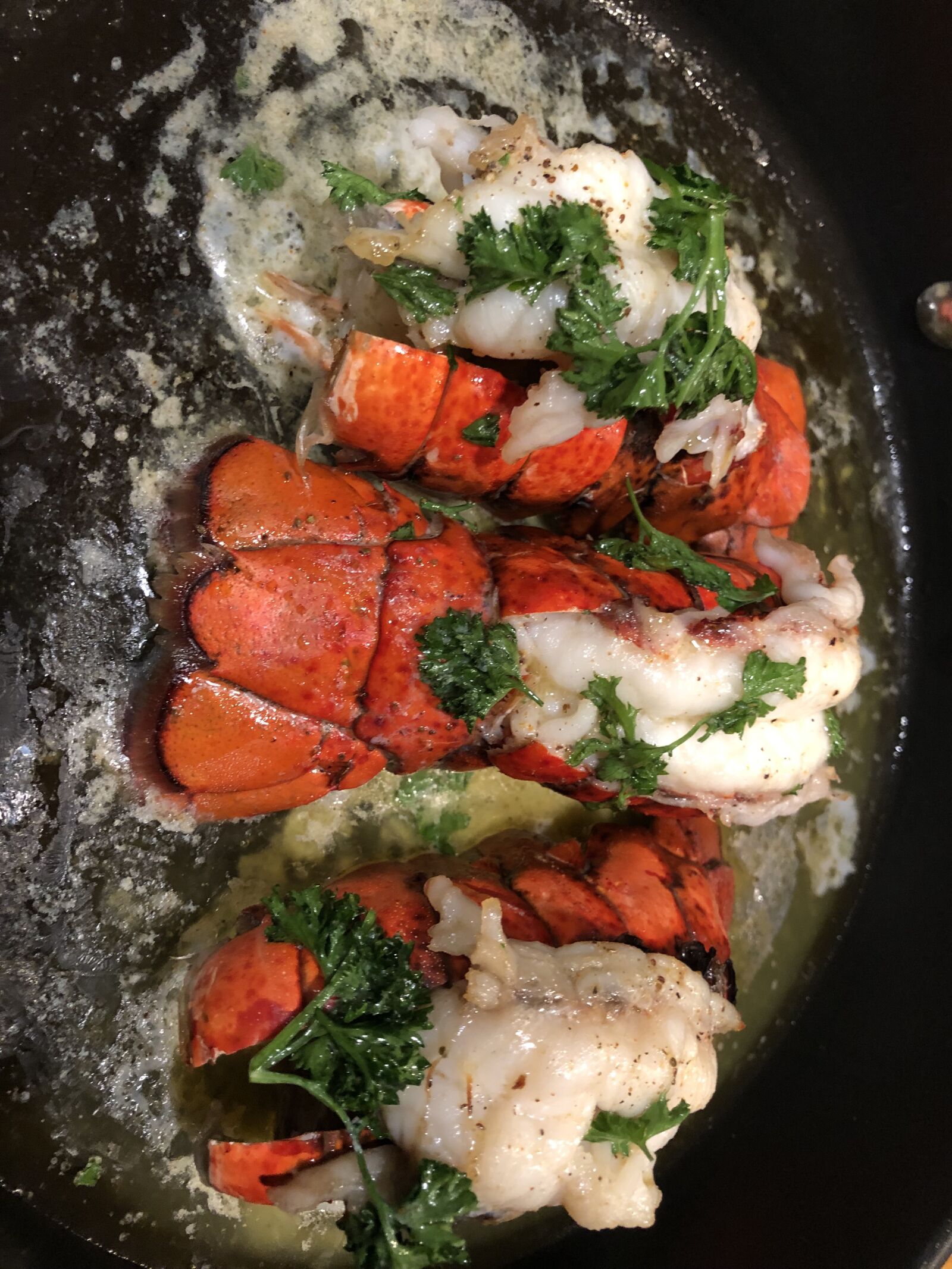 iPhone 8 Plus back dual camera 3.99mm f/1.8 sample photo. Lobster tails, lobster, seafood photography