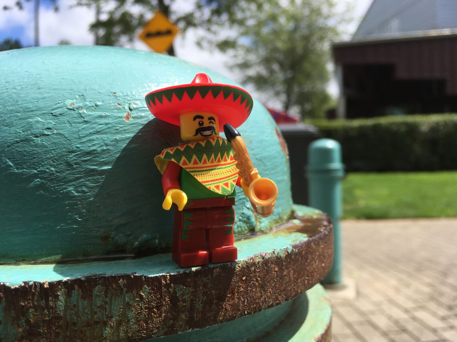iPhone SE back camera 4.15mm f/2.2 sample photo. Taco man, lego photo photography