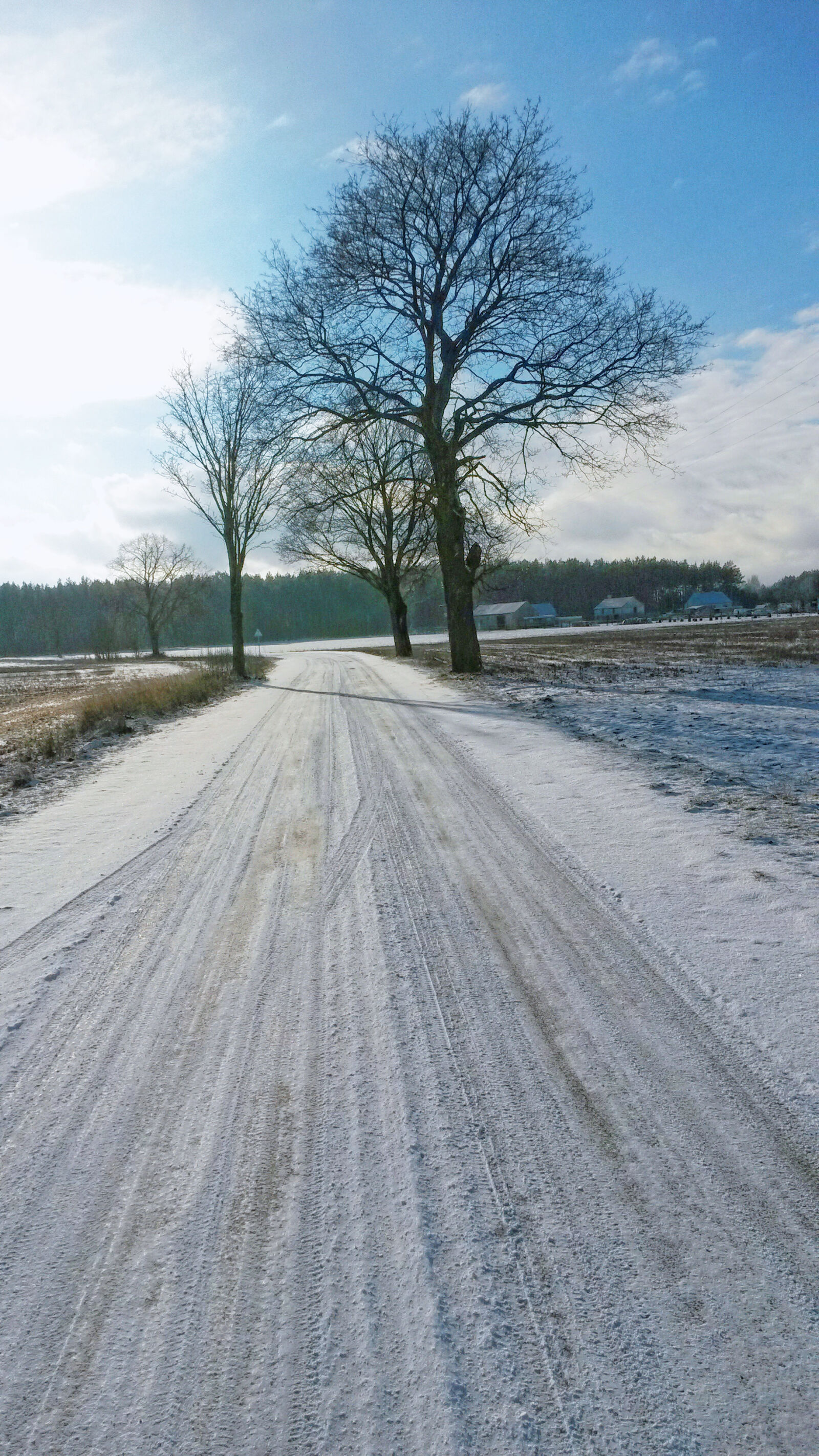 Samsung Galaxy S4 Mini sample photo. Road, snow, sun, winter photography