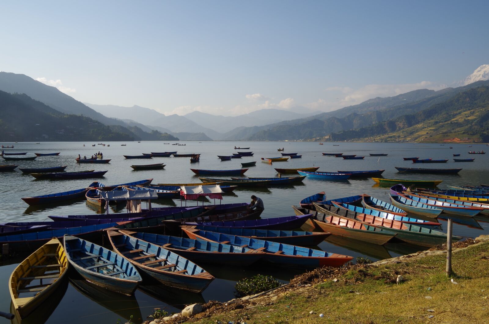 Pentax K-30 sample photo. Lake, boats, pokhara photography