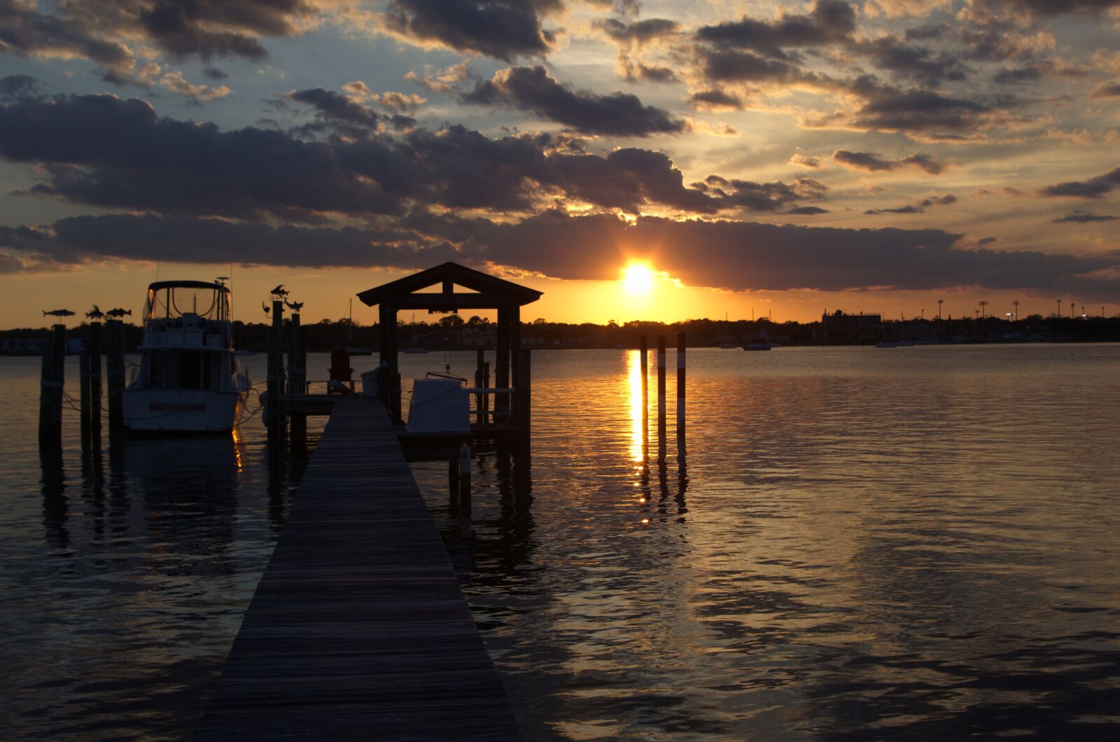 Pentax K-5 sample photo. Sunset, river, dock photography