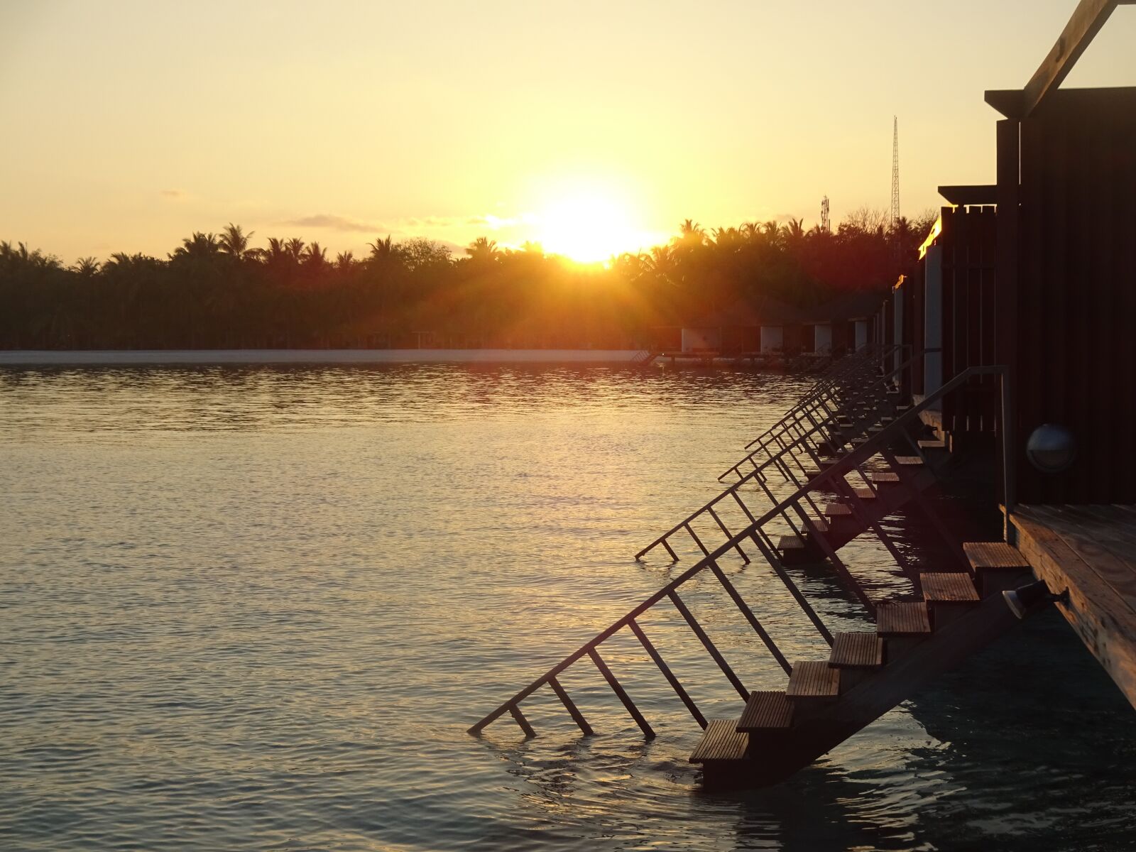 Sony Cyber-shot DSC-WX220 sample photo. Maldives, sunset, water-villa photography