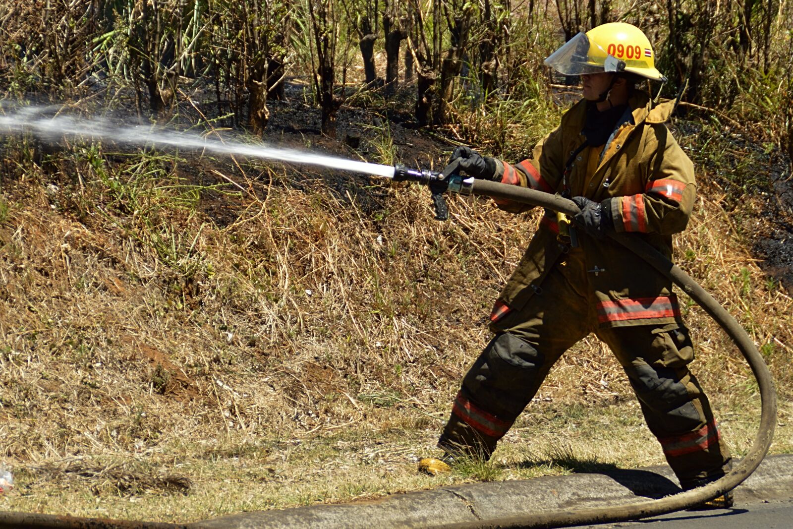 Nikon D3200 sample photo. Firefighter, fire, helmet photography
