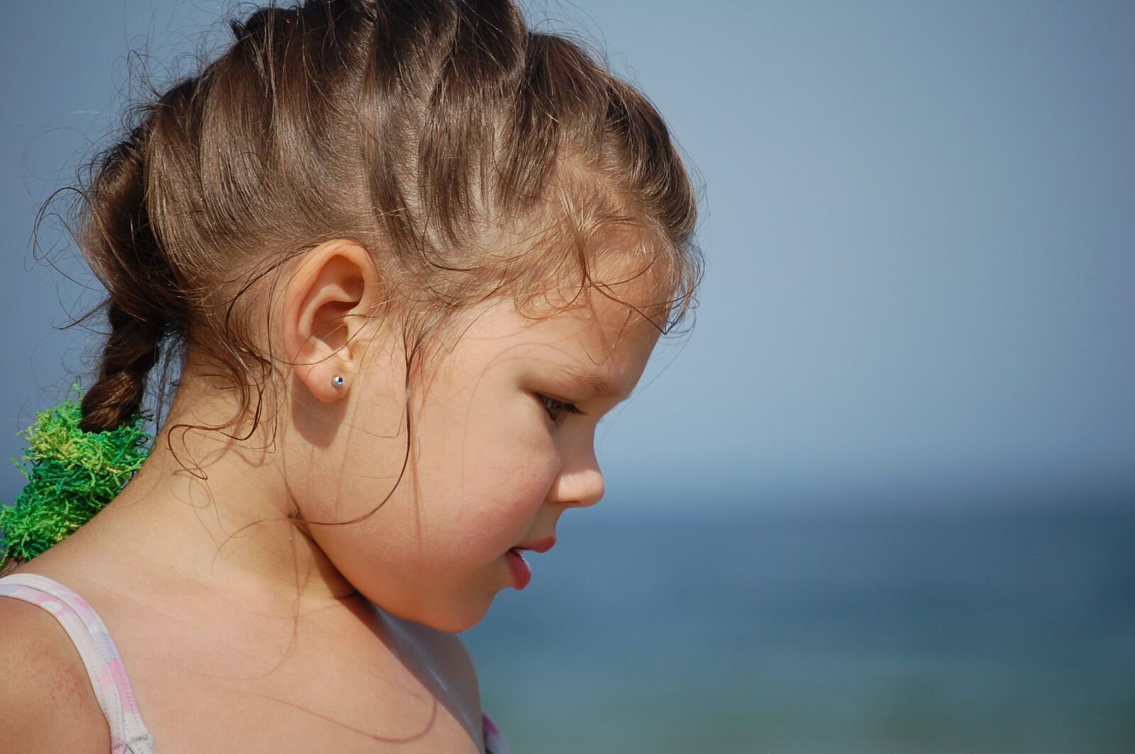 Nikon D40 sample photo. Girl, beach, face photography