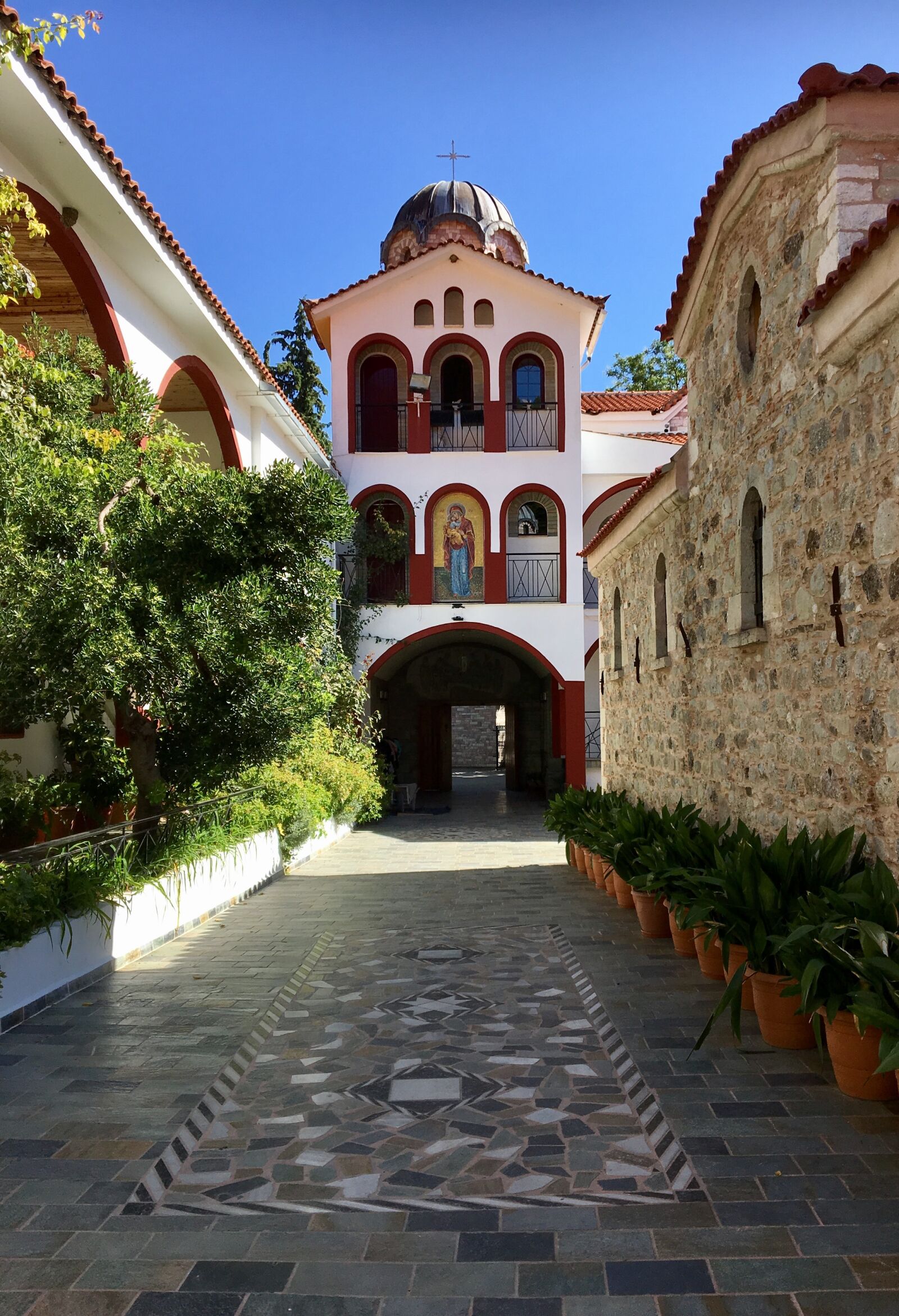iPhone 6s back camera 4.15mm f/2.2 sample photo. Monastery, summer, greece photography