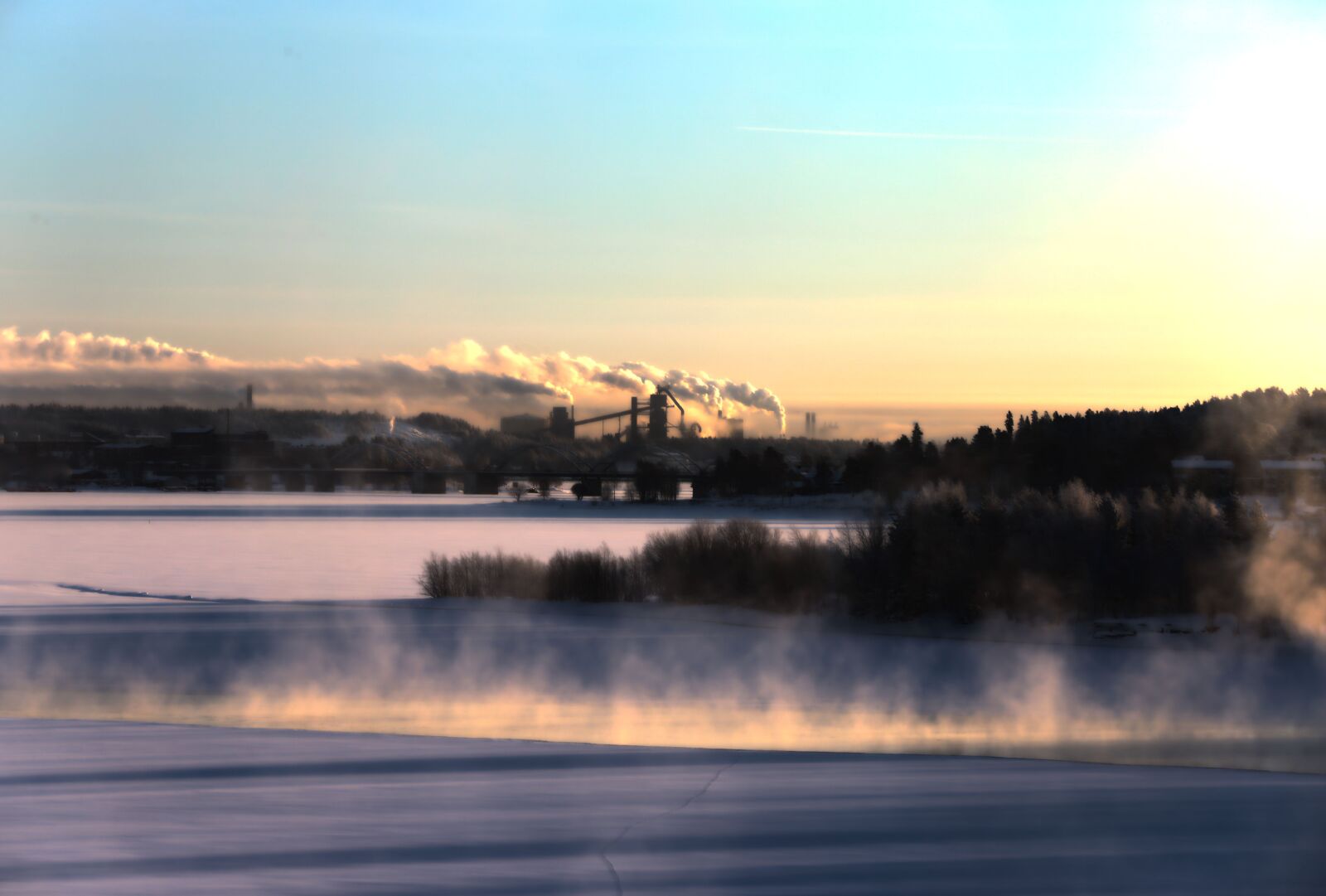 Canon EOS 6D sample photo. Luleå, river, mist photography