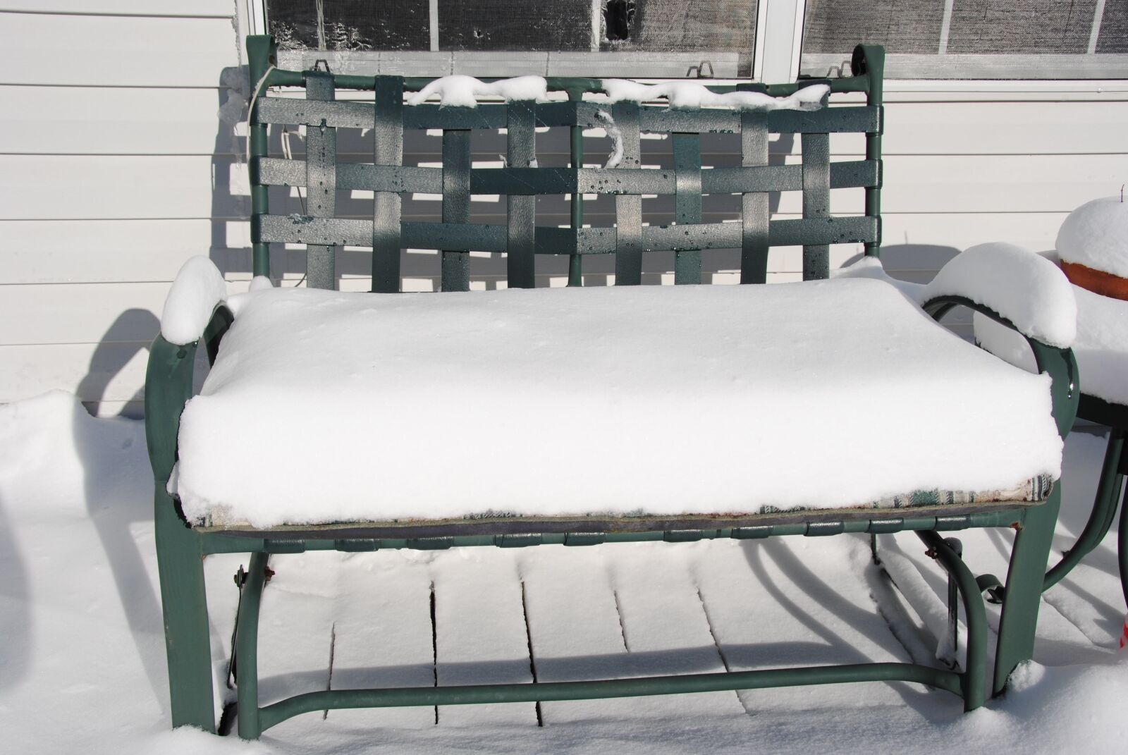 Nikon D3000 sample photo. Winter, chair, snow photography