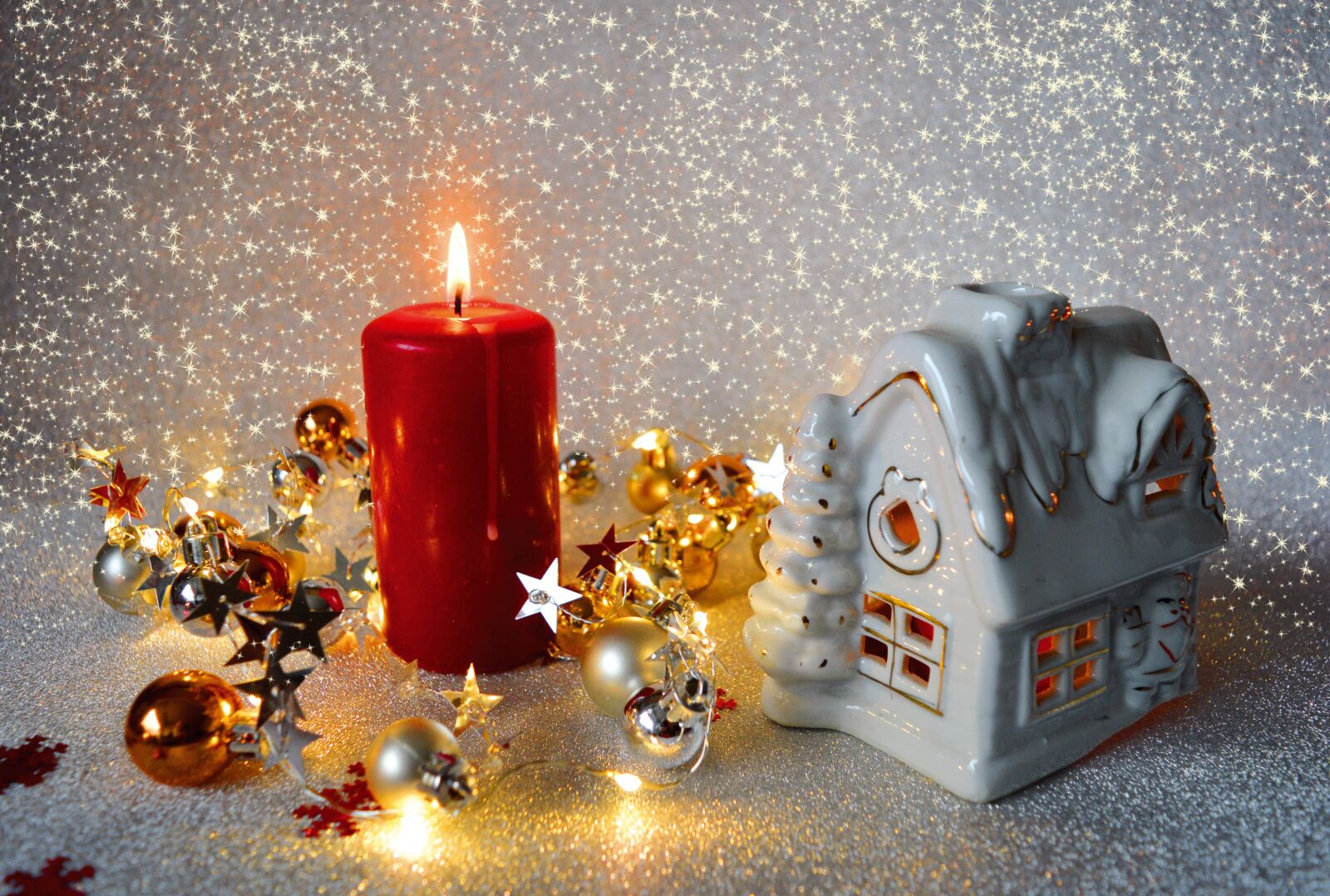 Nikon D3200 sample photo. Christmas motif, candle, star photography
