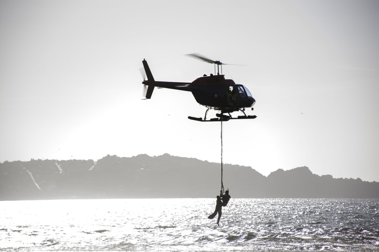 Nikon D7200 sample photo. Sky, sea, helicopter photography