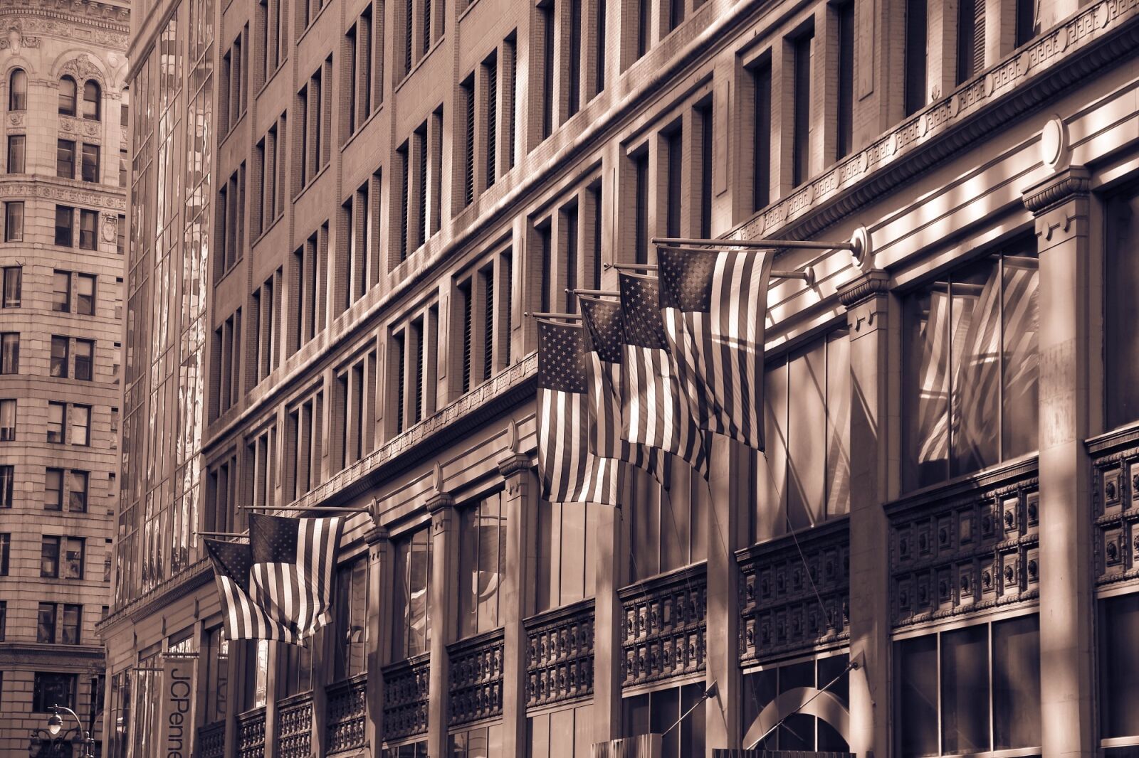 Canon EOS 700D (EOS Rebel T5i / EOS Kiss X7i) sample photo. Flags, american, manhattan photography