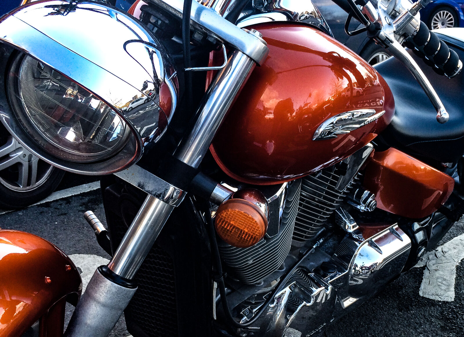 iPhone 5s back camera 4.15mm f/2.2 sample photo. Chrome, honda, light, motorbike photography