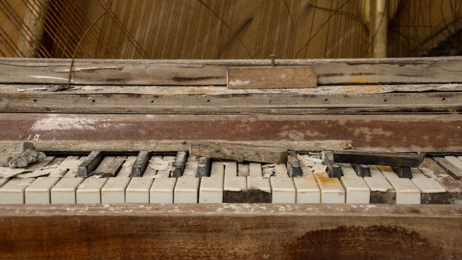 Sony SLT-A65 (SLT-A65V) sample photo. Piano, broken, destroyed photography